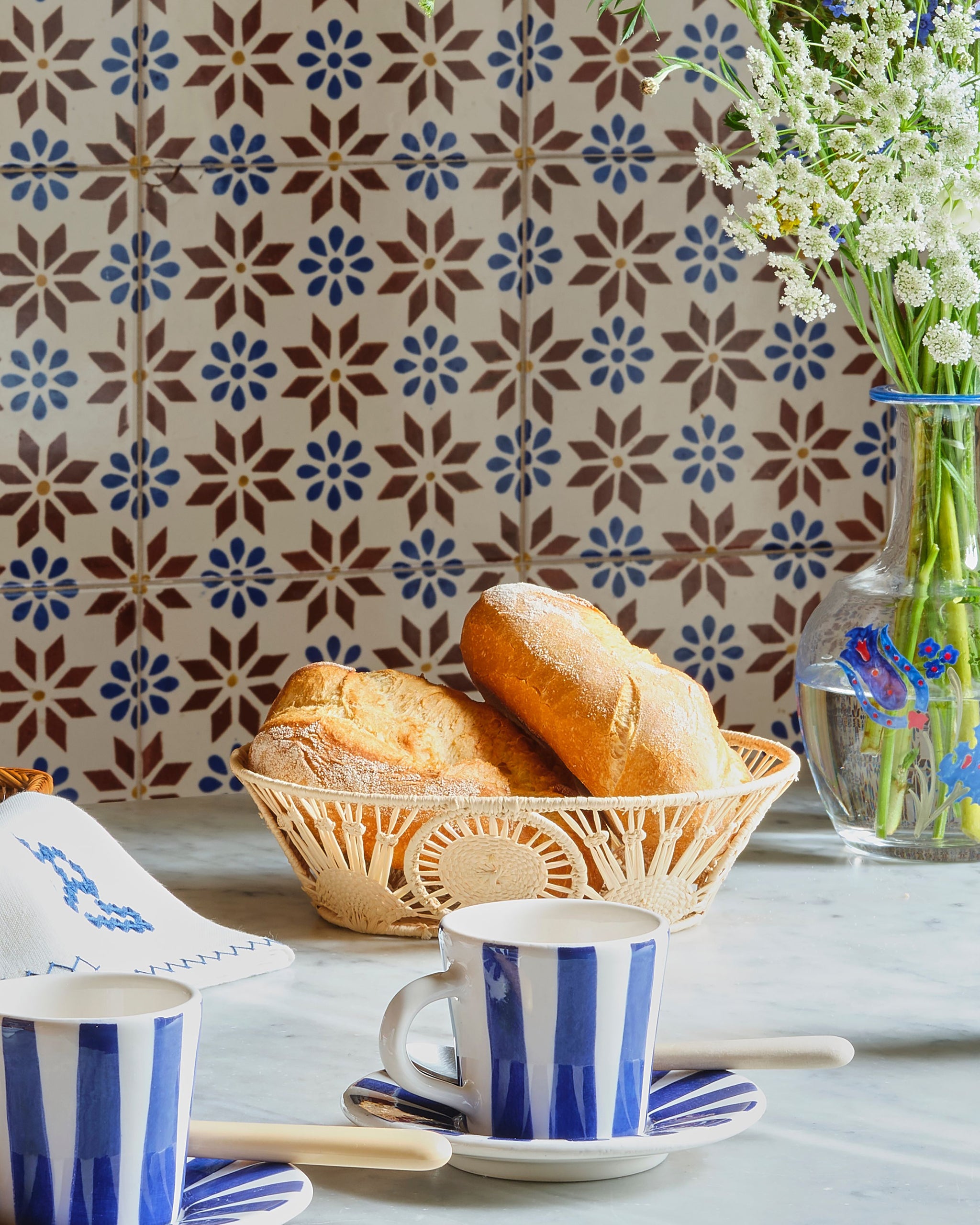 【A VACATION】 アバケーション　BREAD MESH KARMA Raffia Bread Basket, Oval – Cabana Magazine