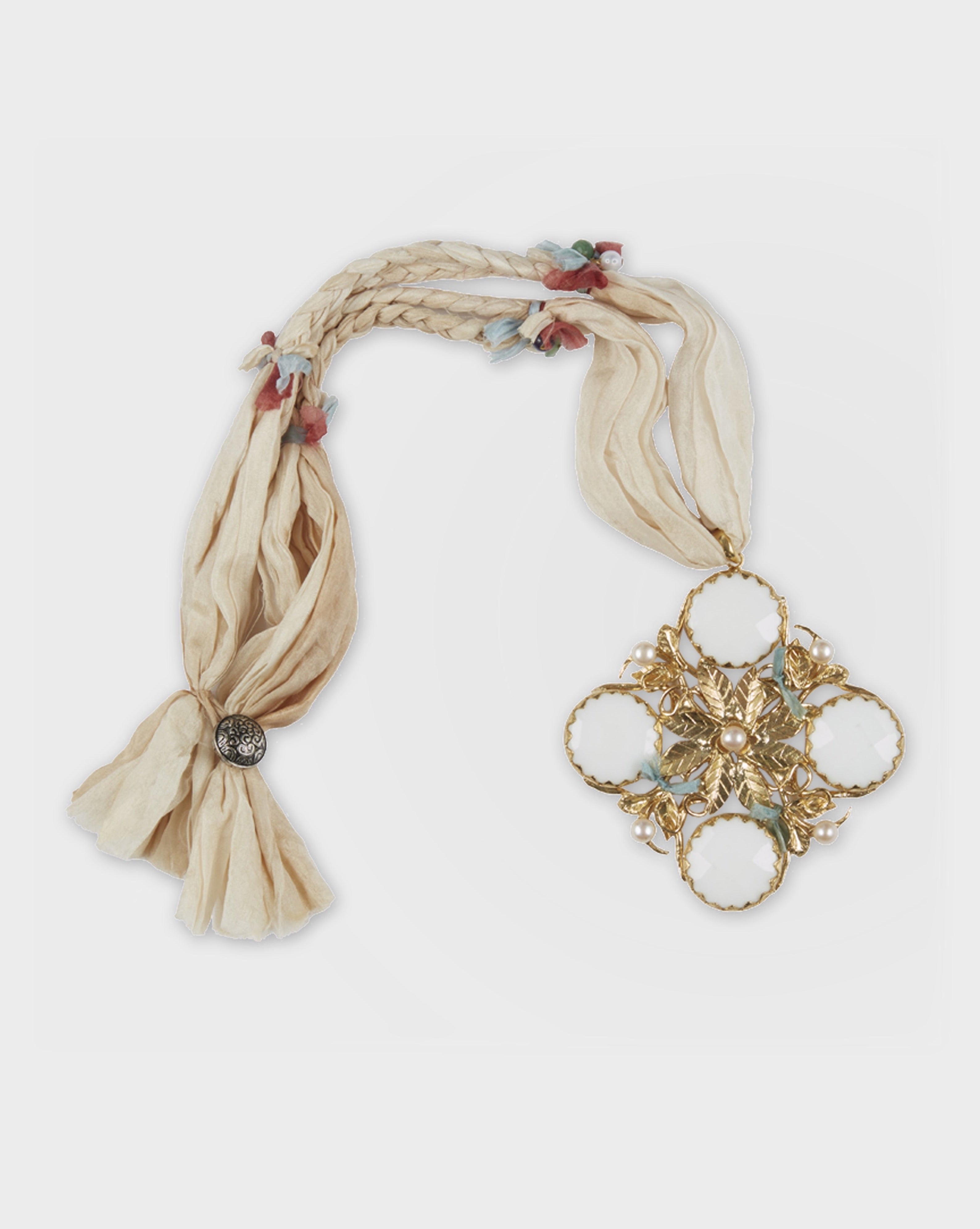 Pendant Necklace Floral Agate