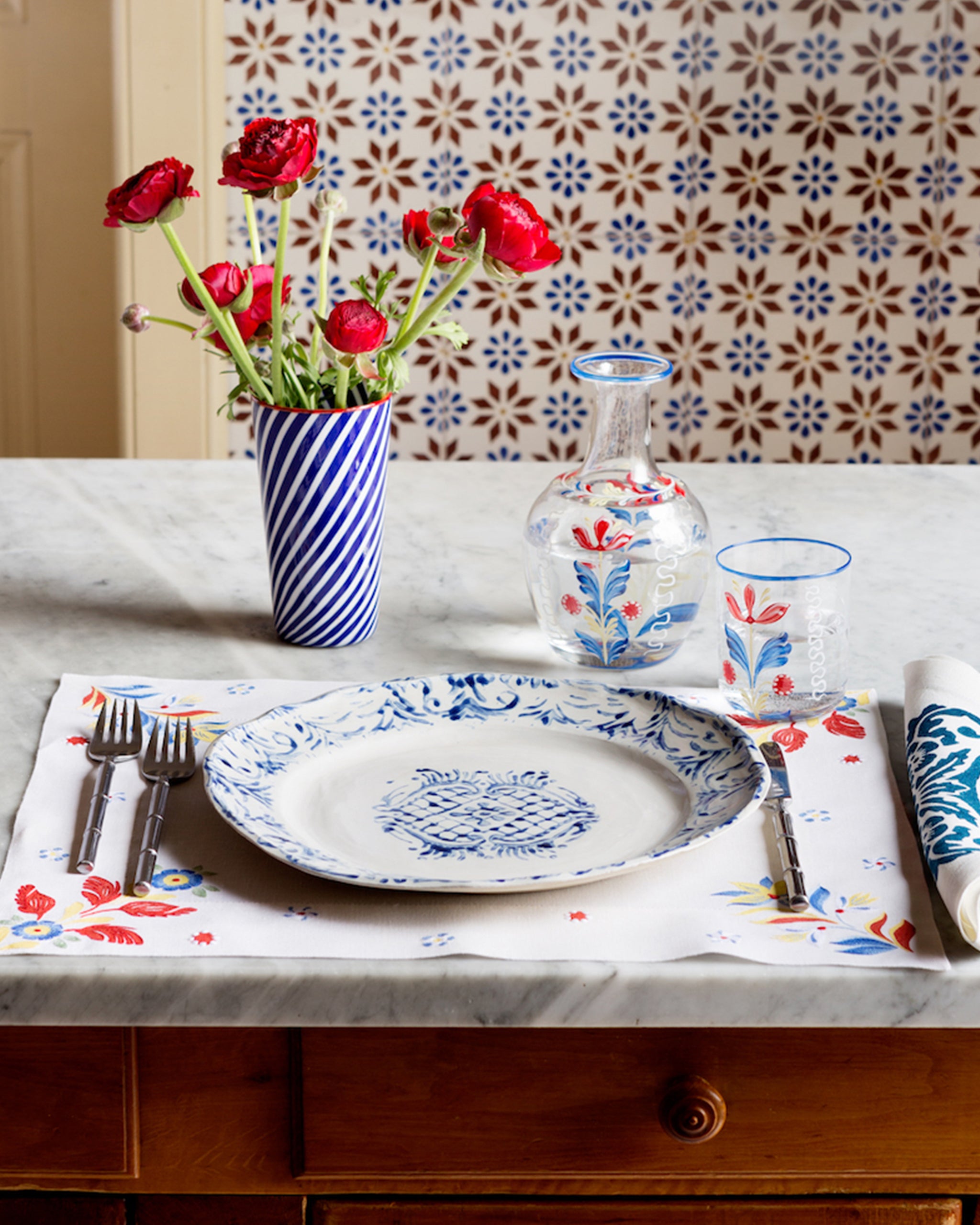 Murano Bucaneve Hand-Painted Bedside Set – Cabana Magazine