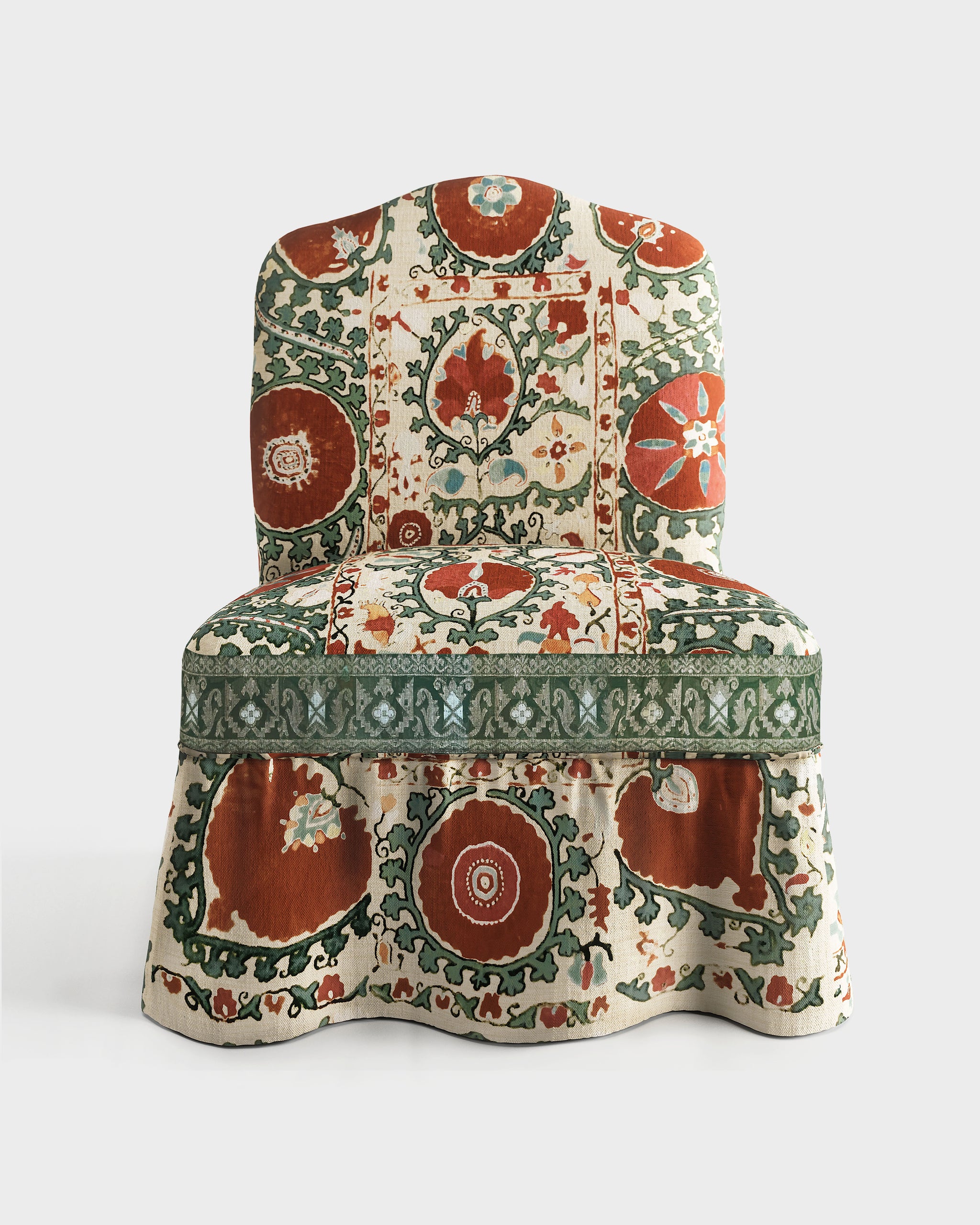 その他 INDUSTRY OF ALL NATIONS Chair Arjumand's World Suzani Ottoman Chair – Cabana Magazine