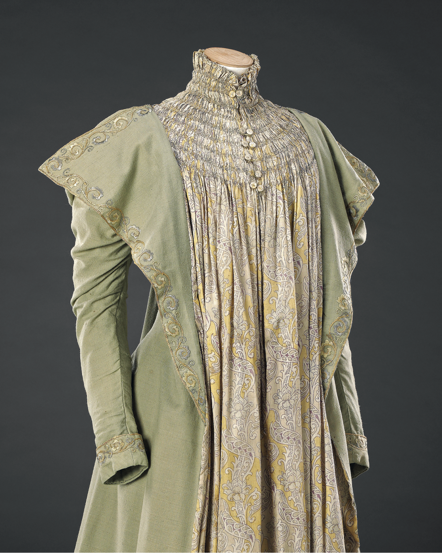 liberty green dress Rosaire Silk Dress Made With Liberty Fabric Green And Navy