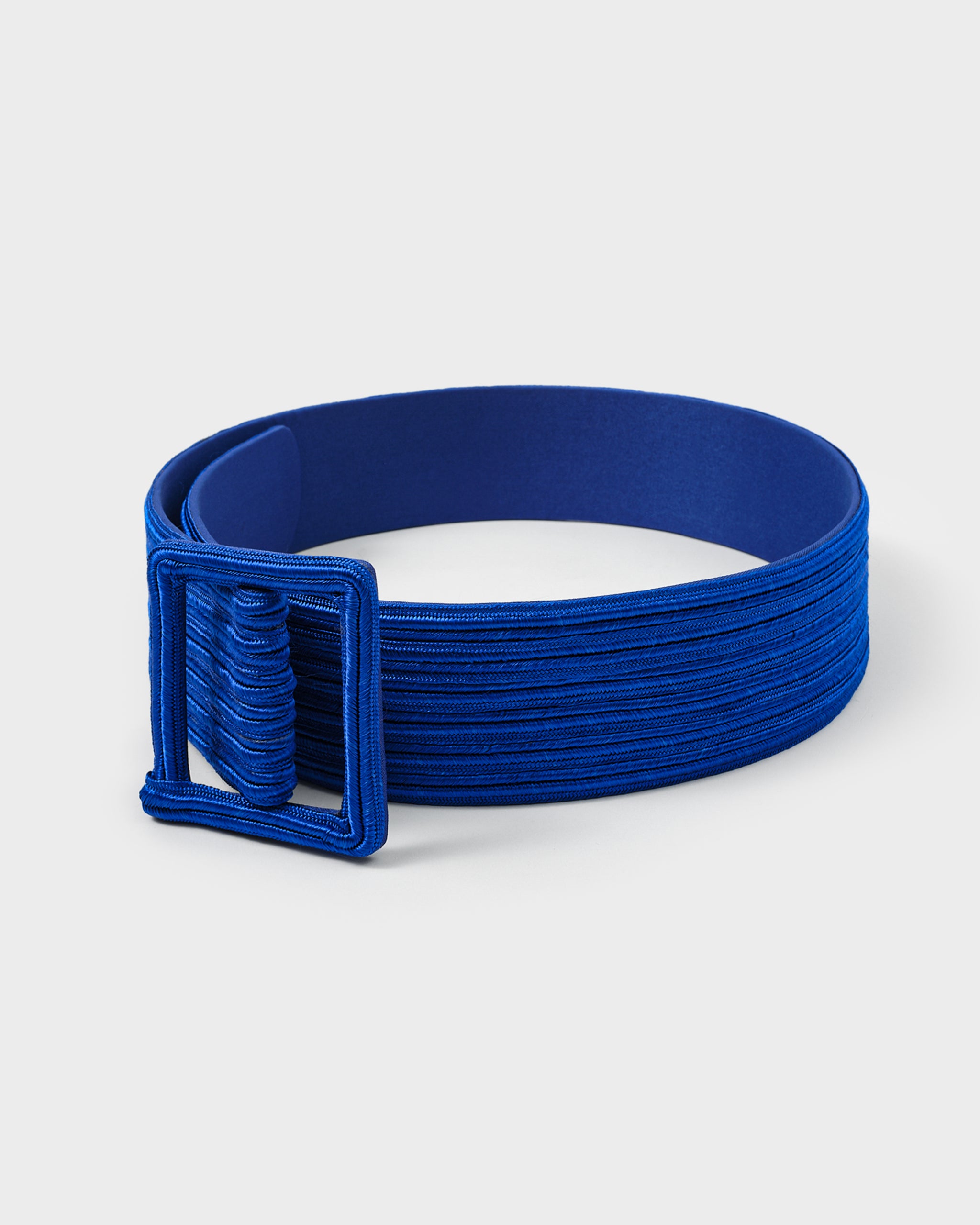 Silk Ribbed Belt, Blue – Cabana Magazine display picture 2