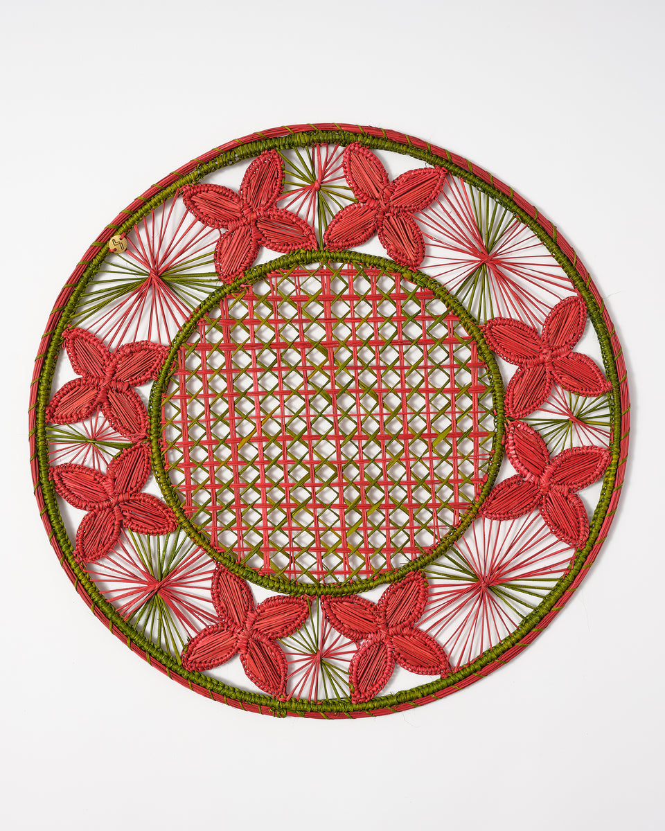 Louloudi Woven Placemat, Burgundy Cabana Magazine