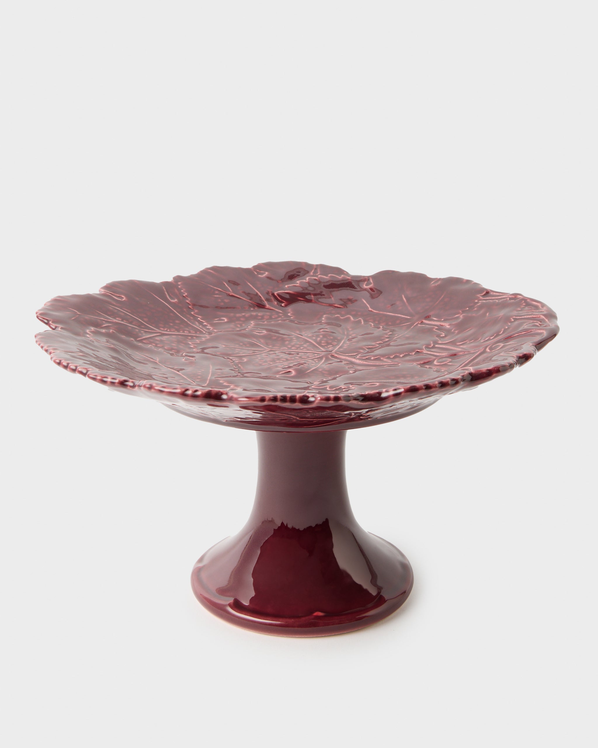 Vine Leaf Cake Stand, Burgundy