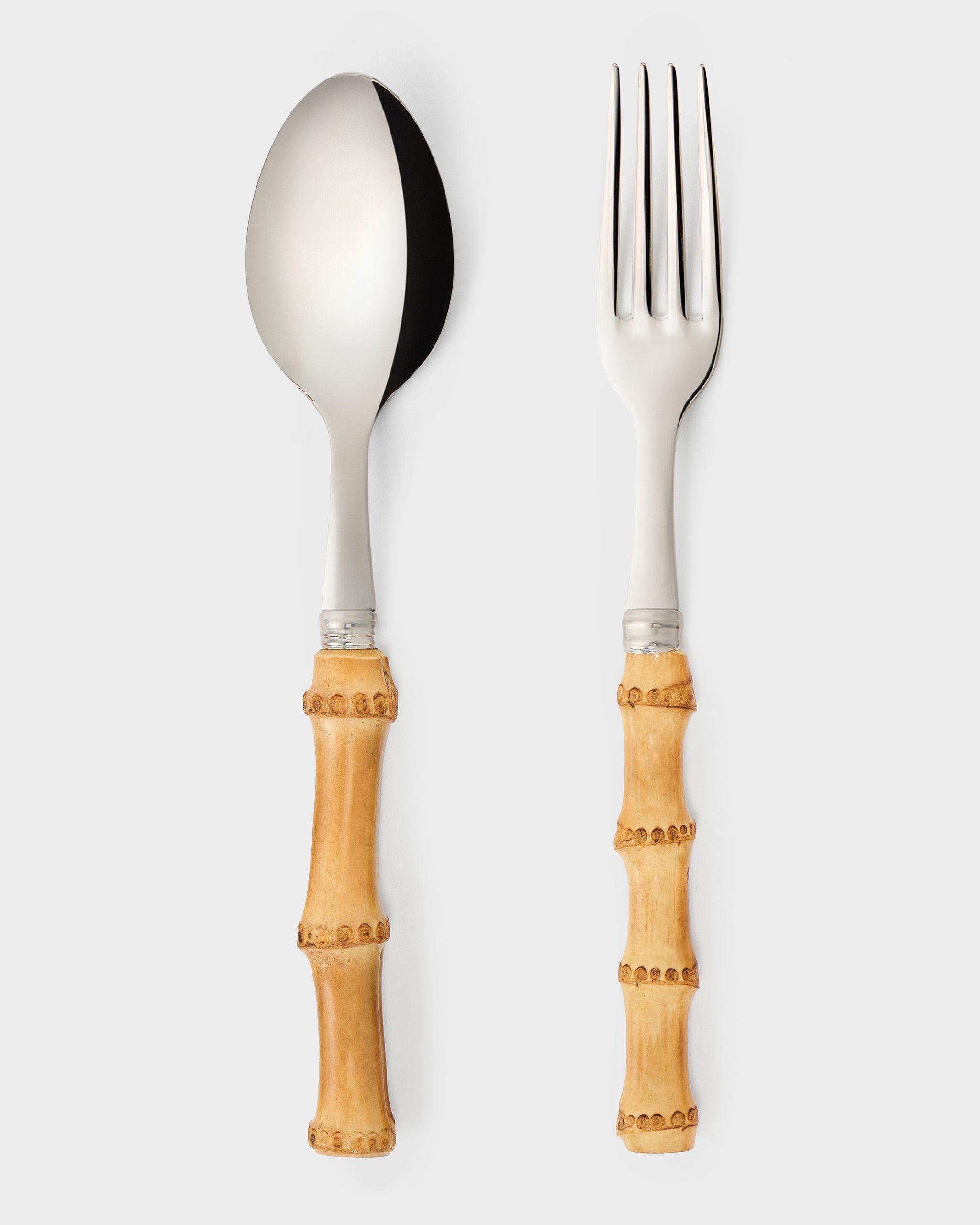 SABRE サービスサラダスプーン&フォークセット オールドファッション Sabre Serving Set, Bamboo – Cabana Magazine