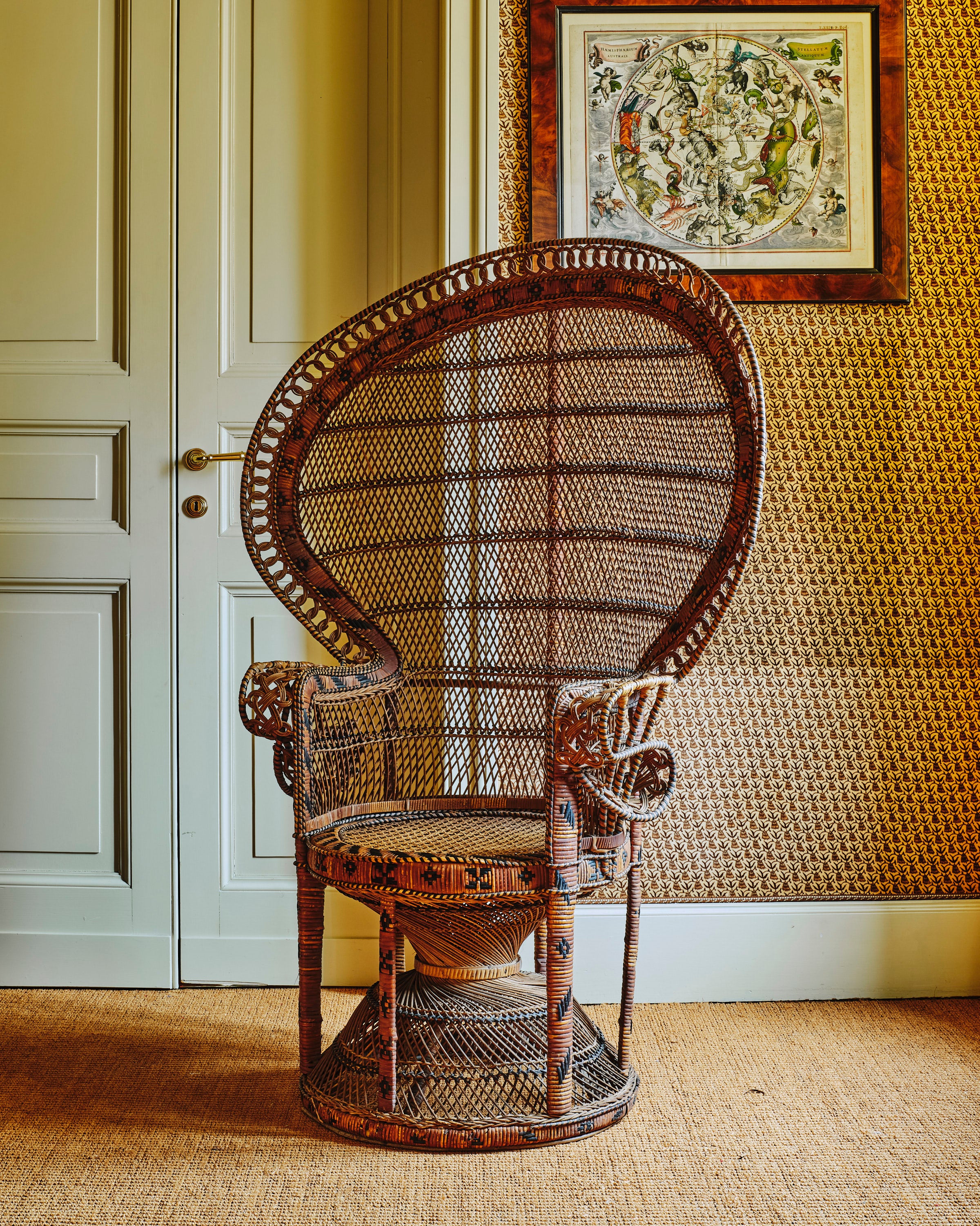 Anglo-Indian Peacock Wicker Chair