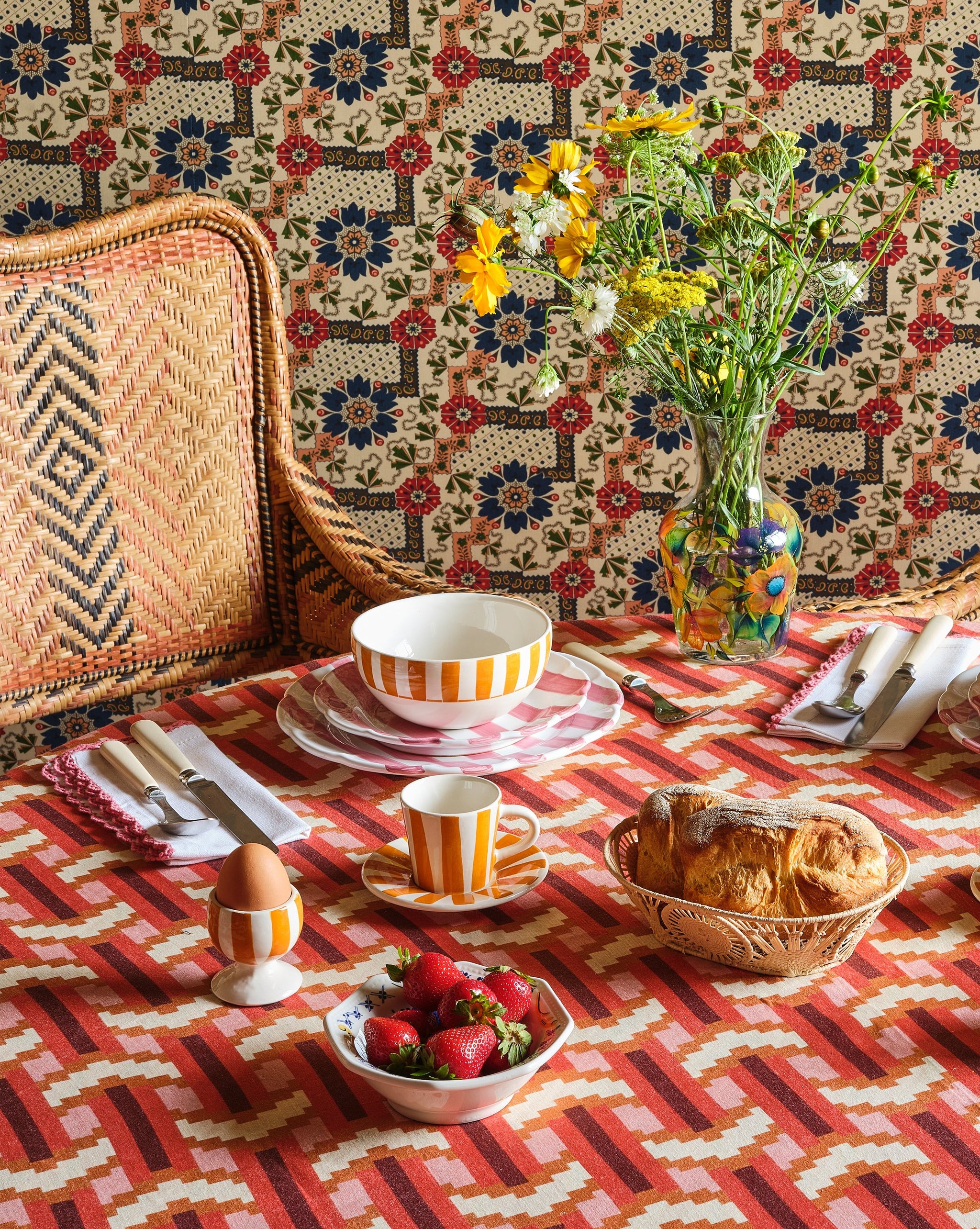 【A VACATION】 アバケーション　BREAD MESH KARMA Raffia Bread Basket, Oval – Cabana Magazine