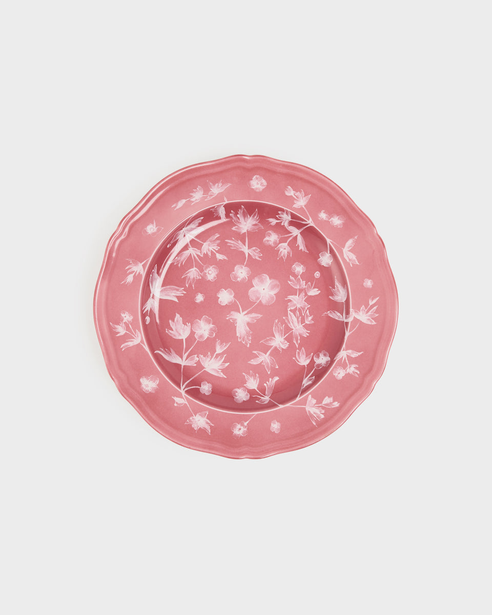 Floral Dessert Plate Pink by Ginori 1735
