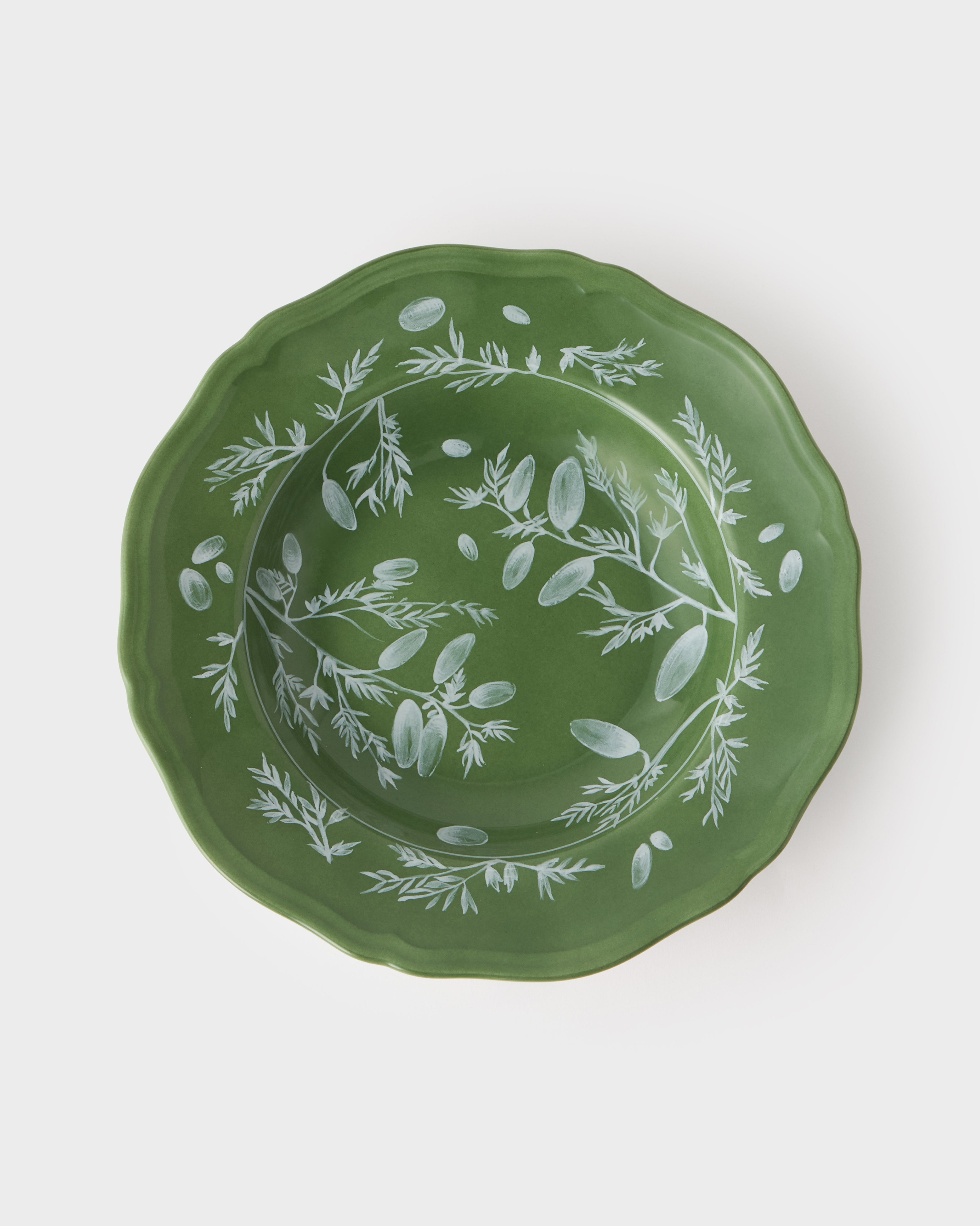 Floral Soup Plate Green by Ginori 1735