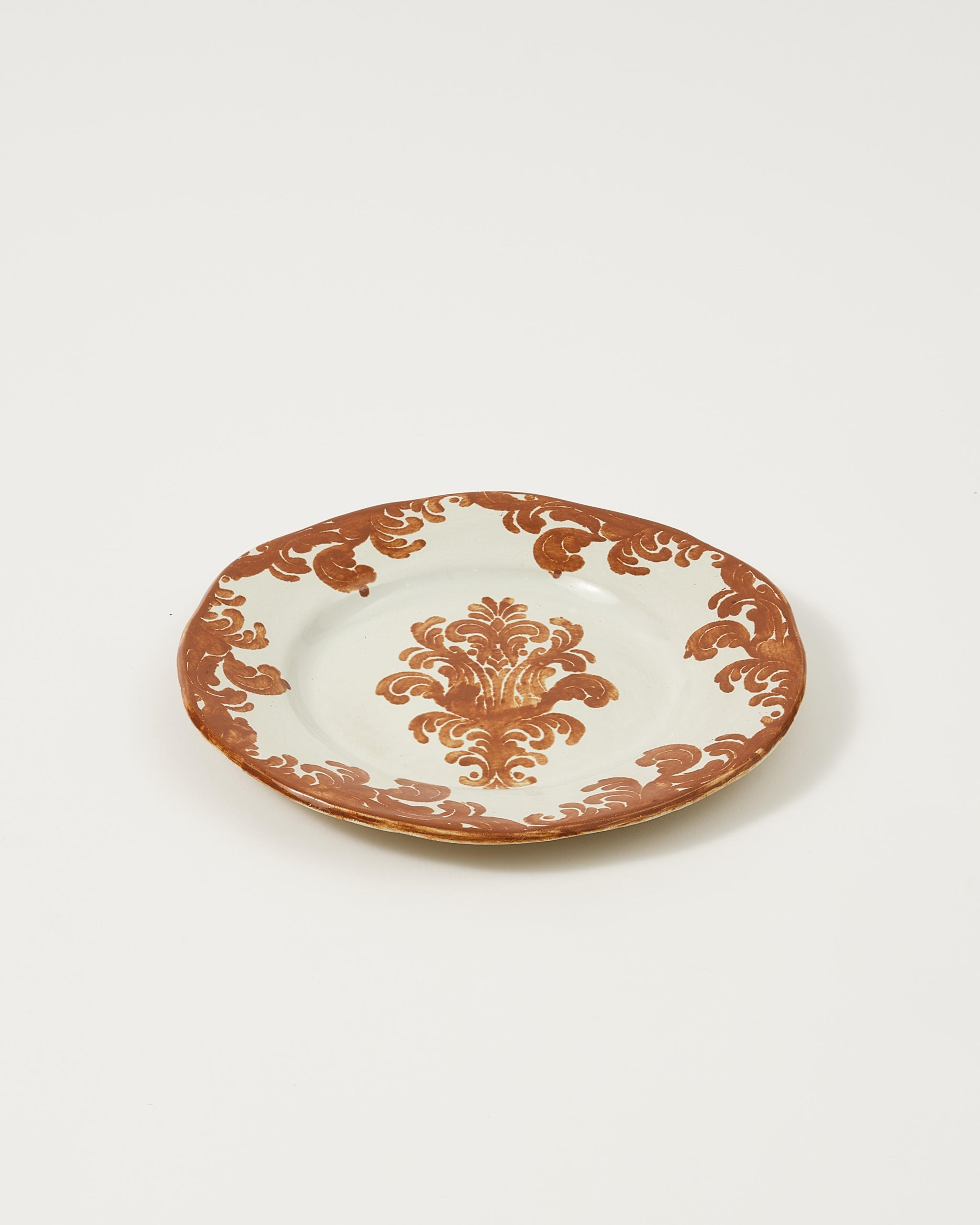 Damask Stoneware Dinner Plate by Zsuzsanna Nyul, Natural – Cabana