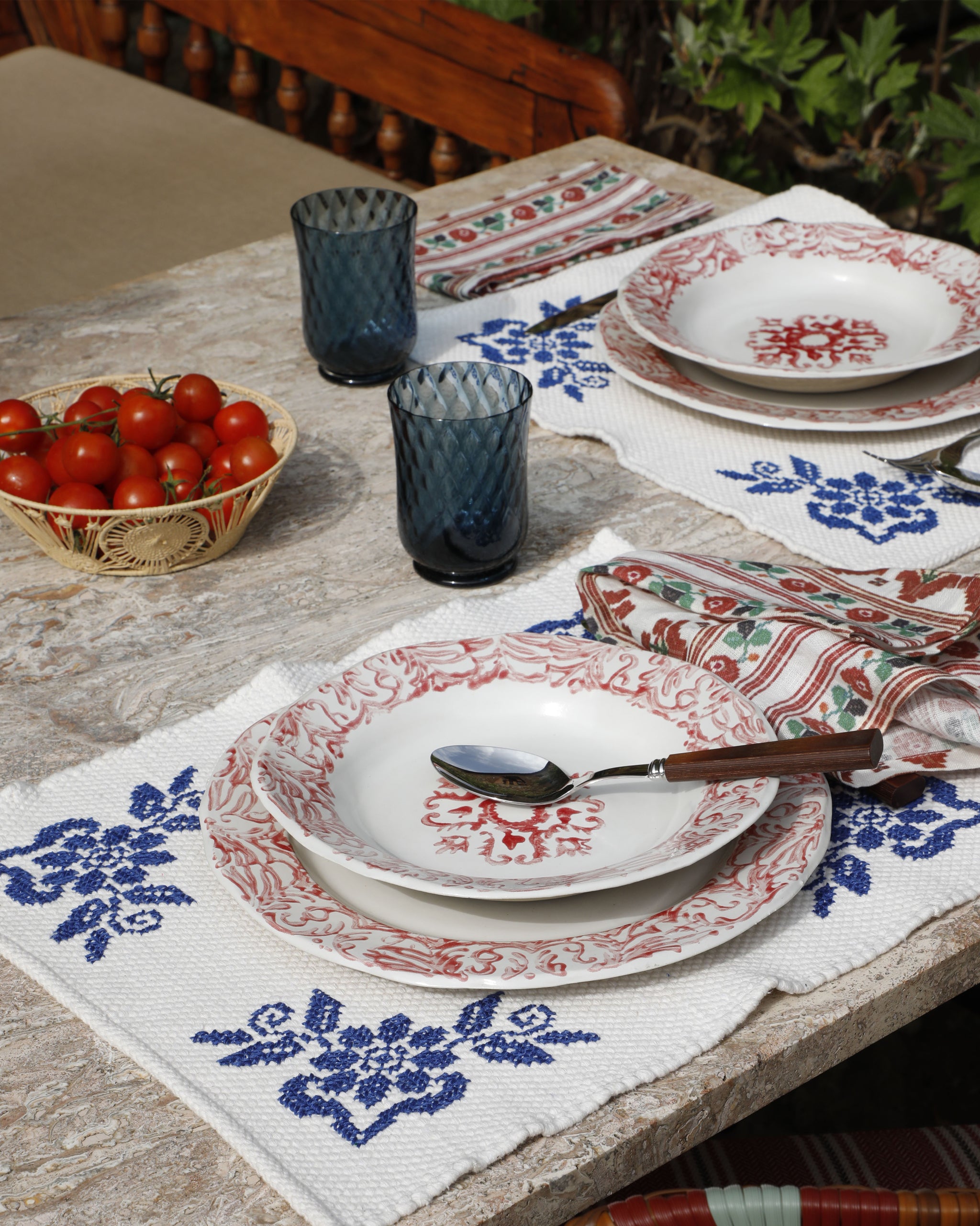 Vintage Floral Red Floral Dinner Set Red Floral Dinnerware The