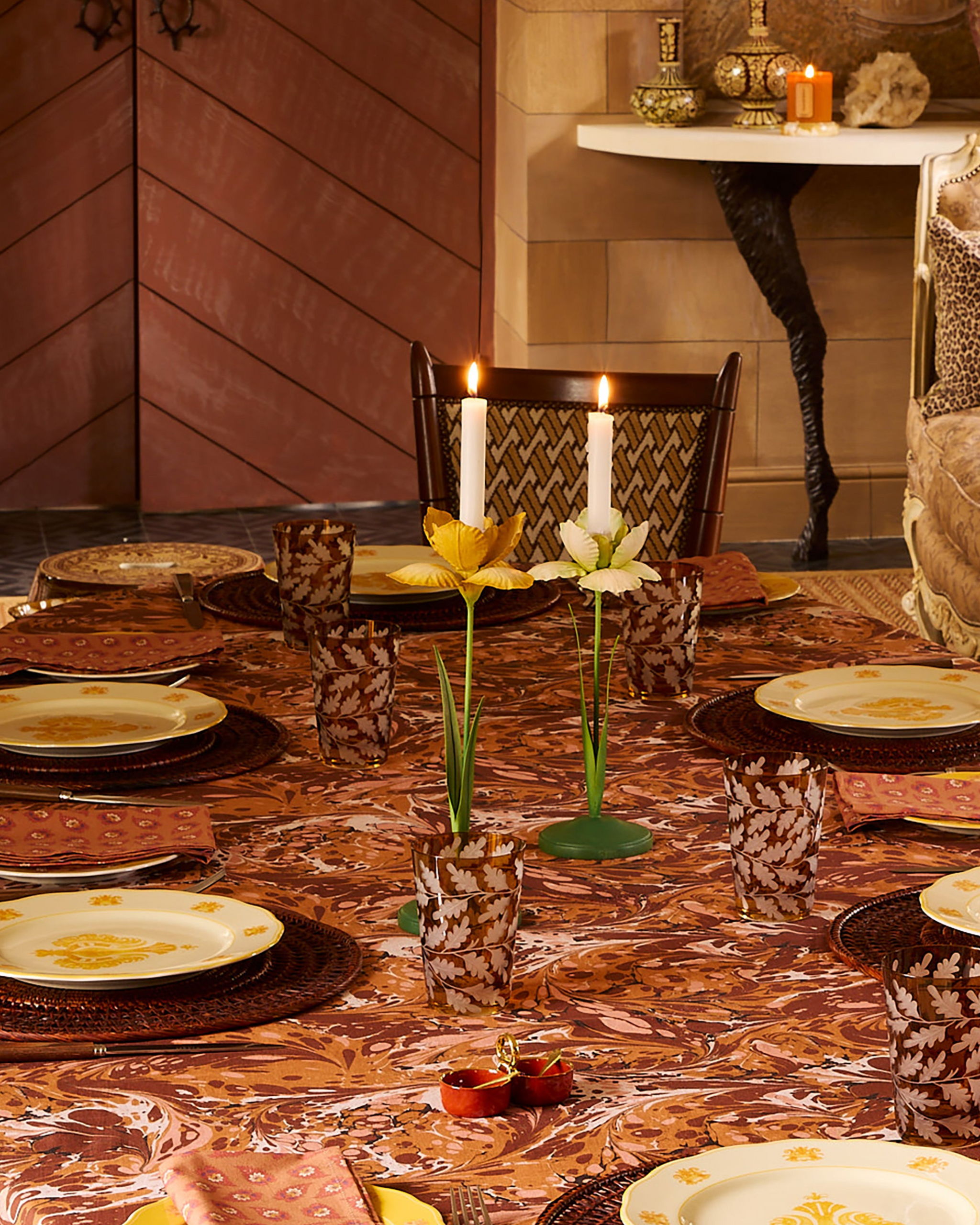 Daffodil Painted Metal Candle Holder, Yellow – Cabana Magazine