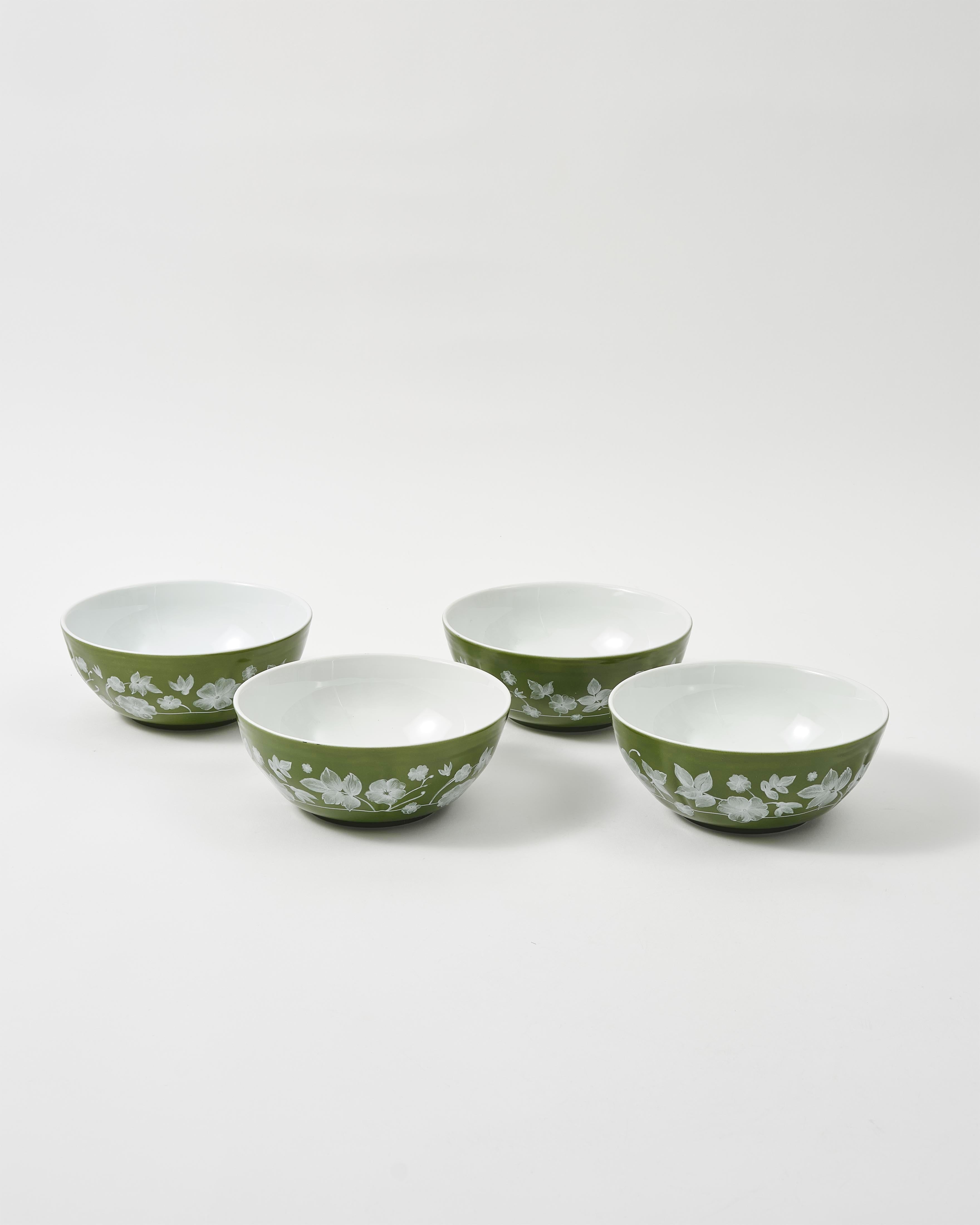 Floral Bowls Green (Set of 4) by Ginori 1735