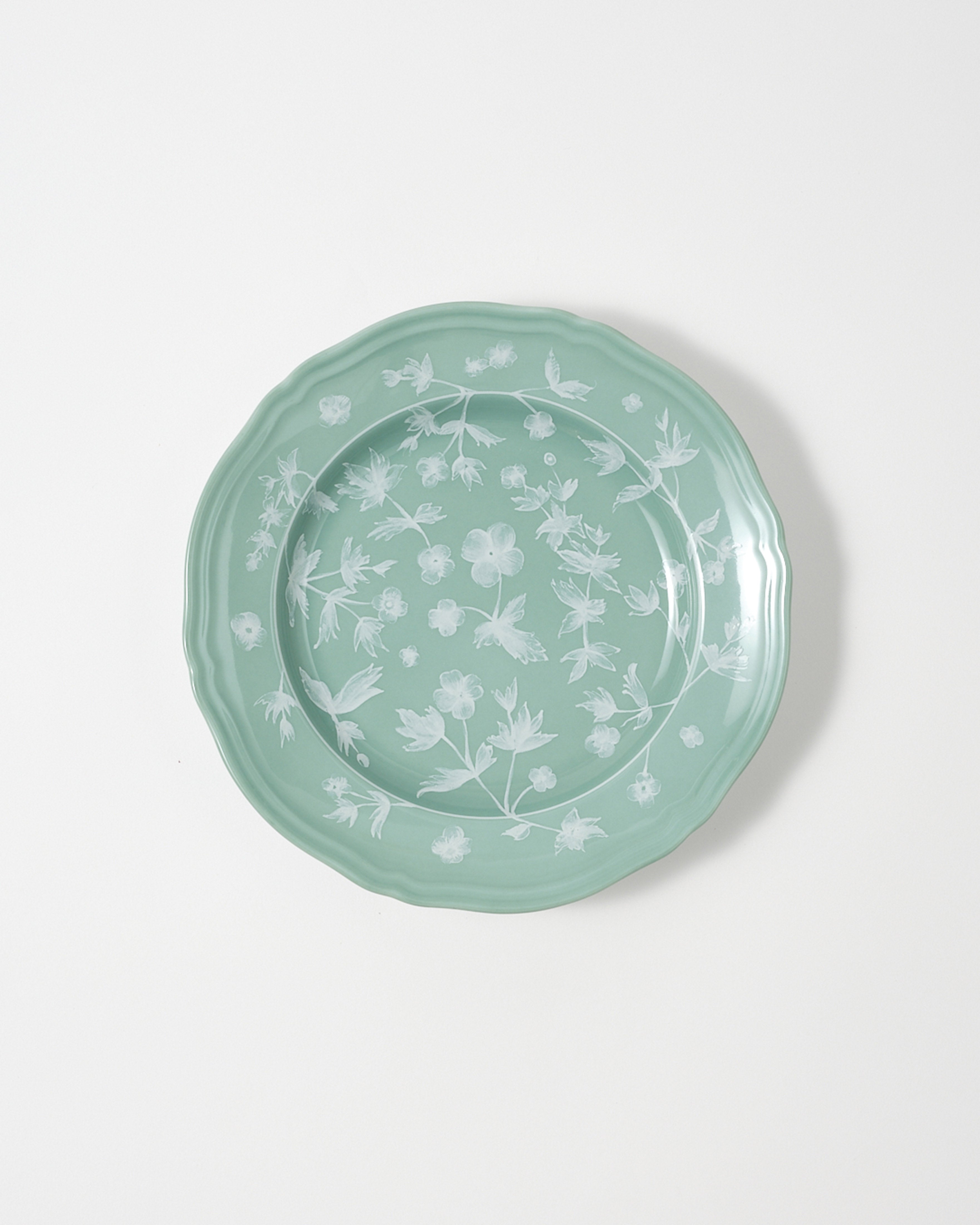 Floral Dessert Plate Sage Ginori 1735