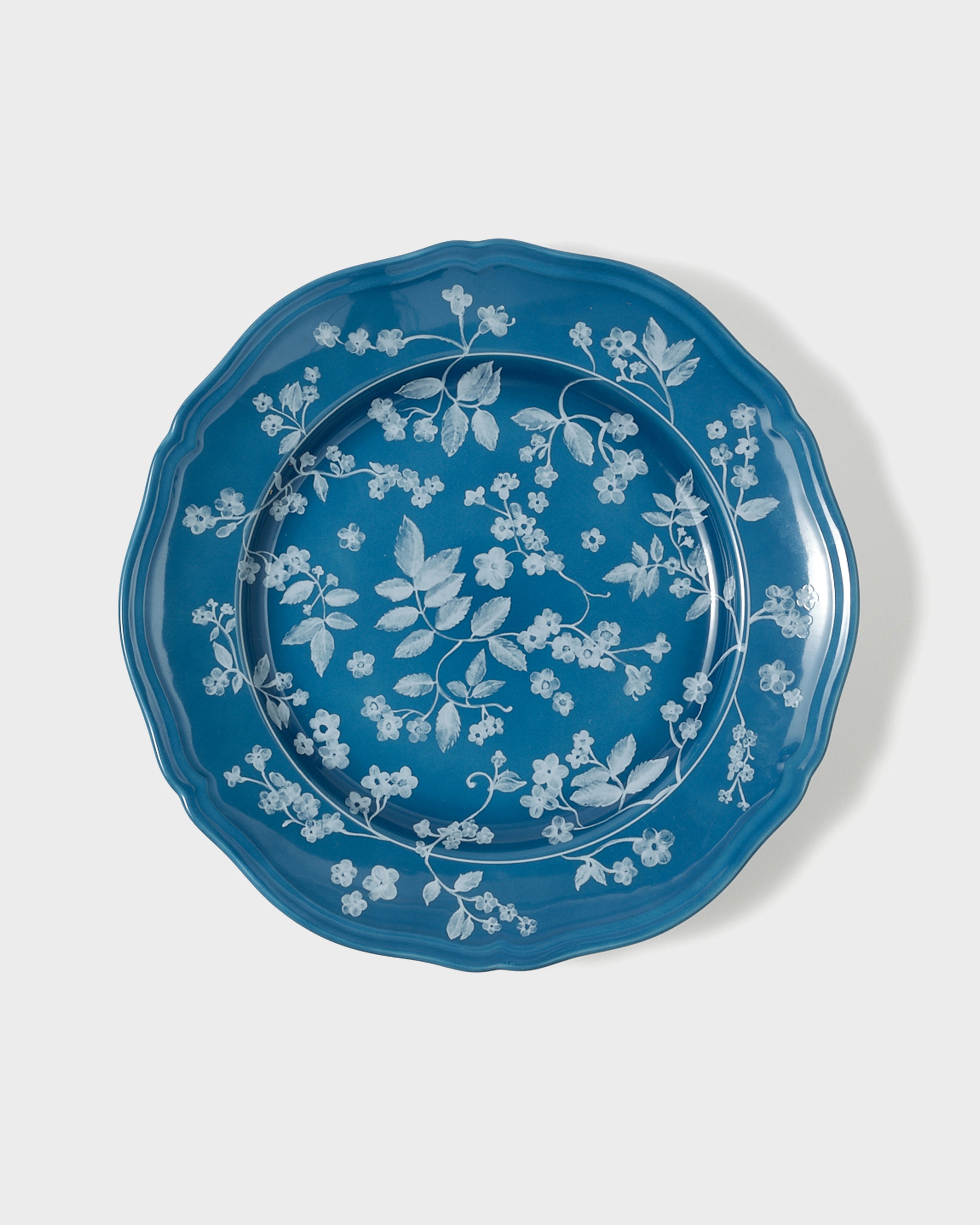 Floral Dinner Plate Petrol Ginori 1735