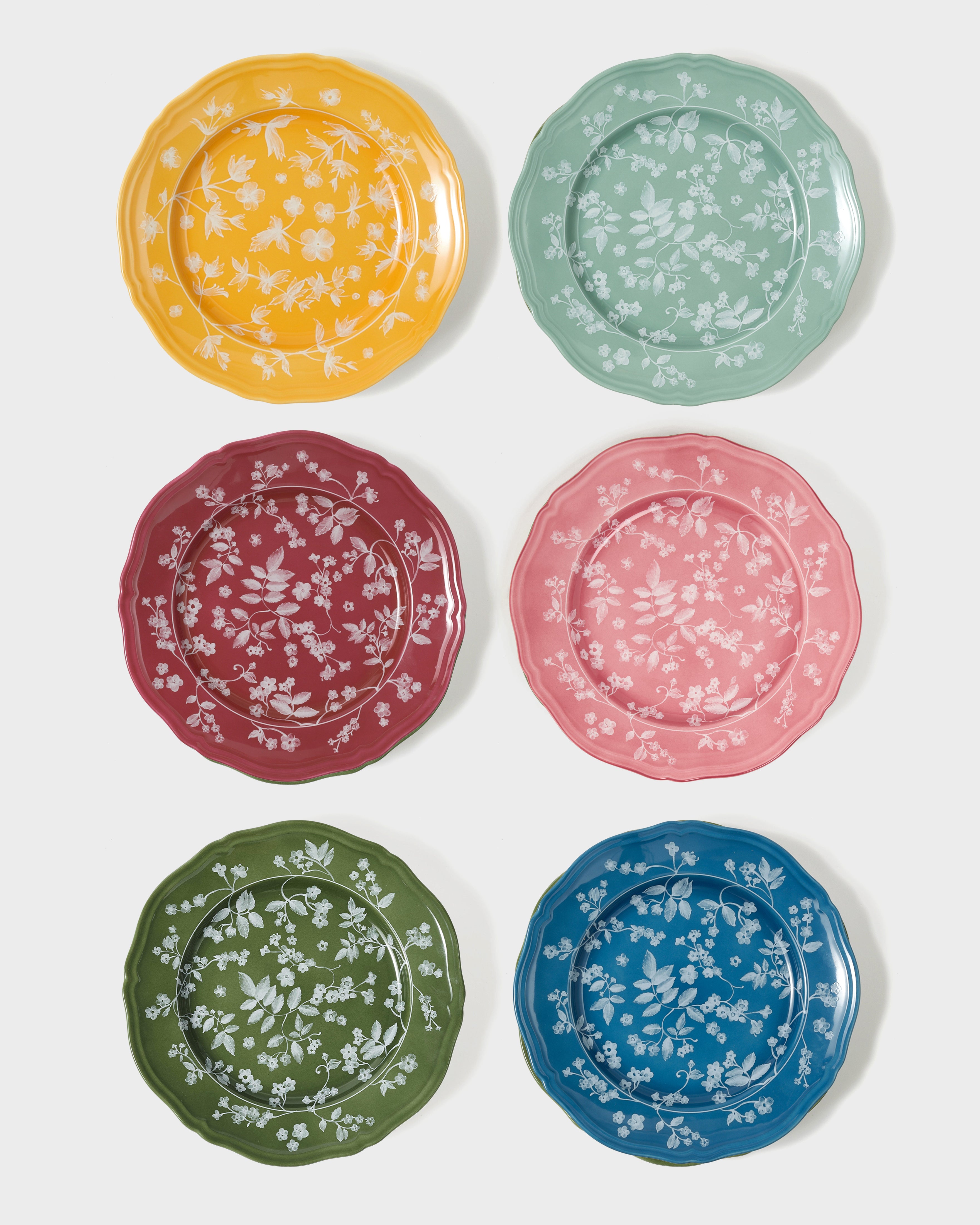 Floral Dinner Plates by Ginori 1735 (Set of 6)