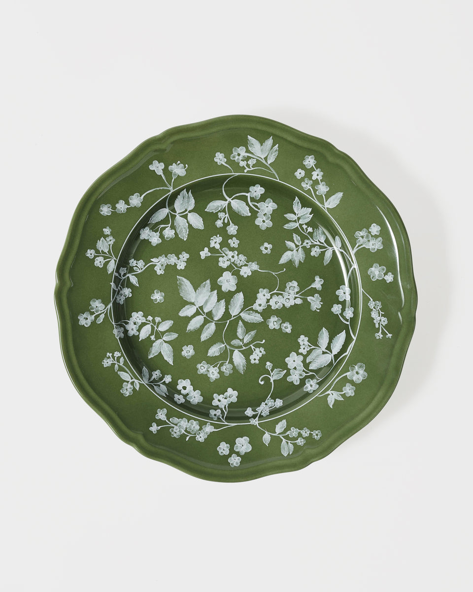 Ginori Floral Dinner Plate Green