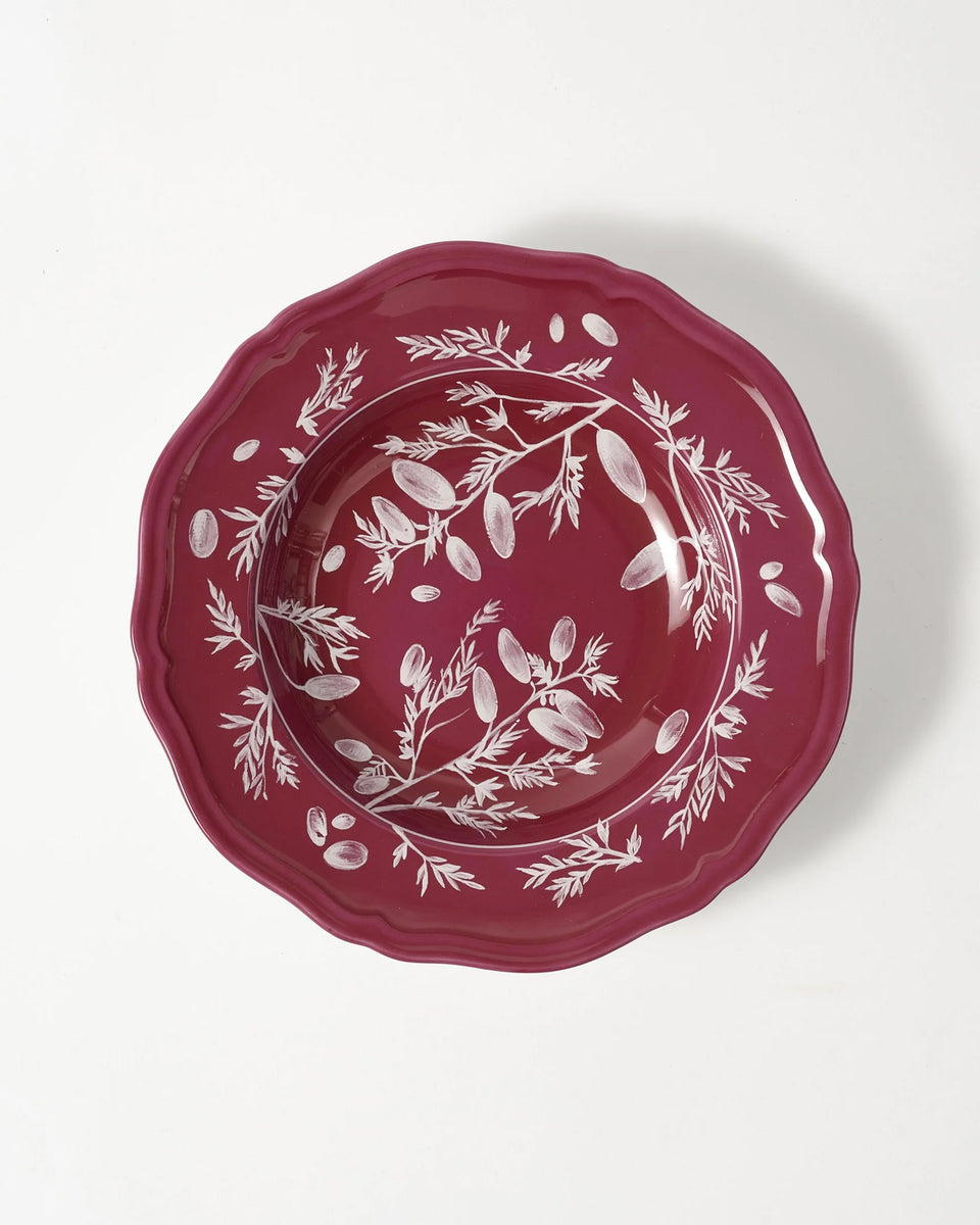 Ginori Floral Soup Plate Magenta