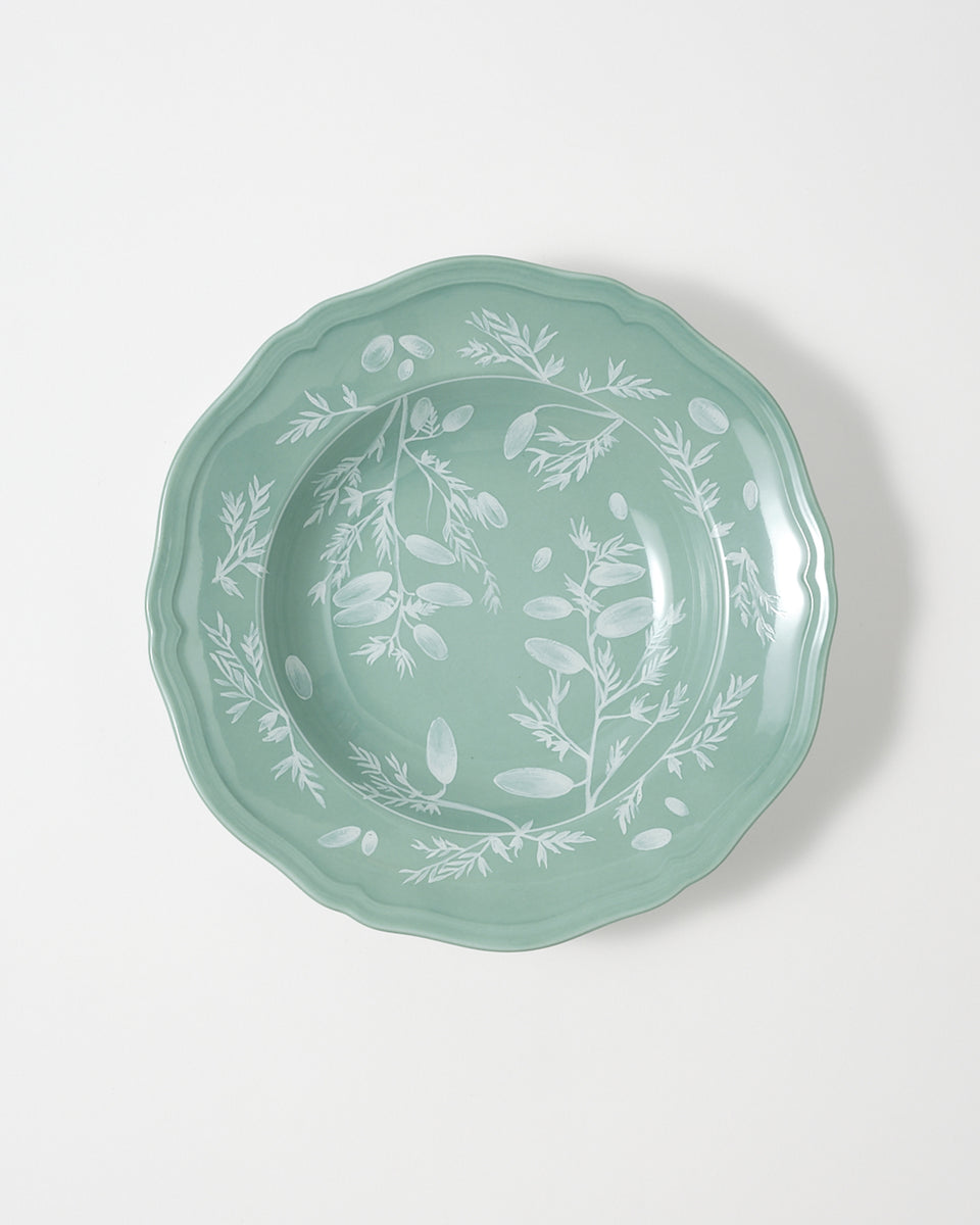 Ginori Floral Soup Plate Sage