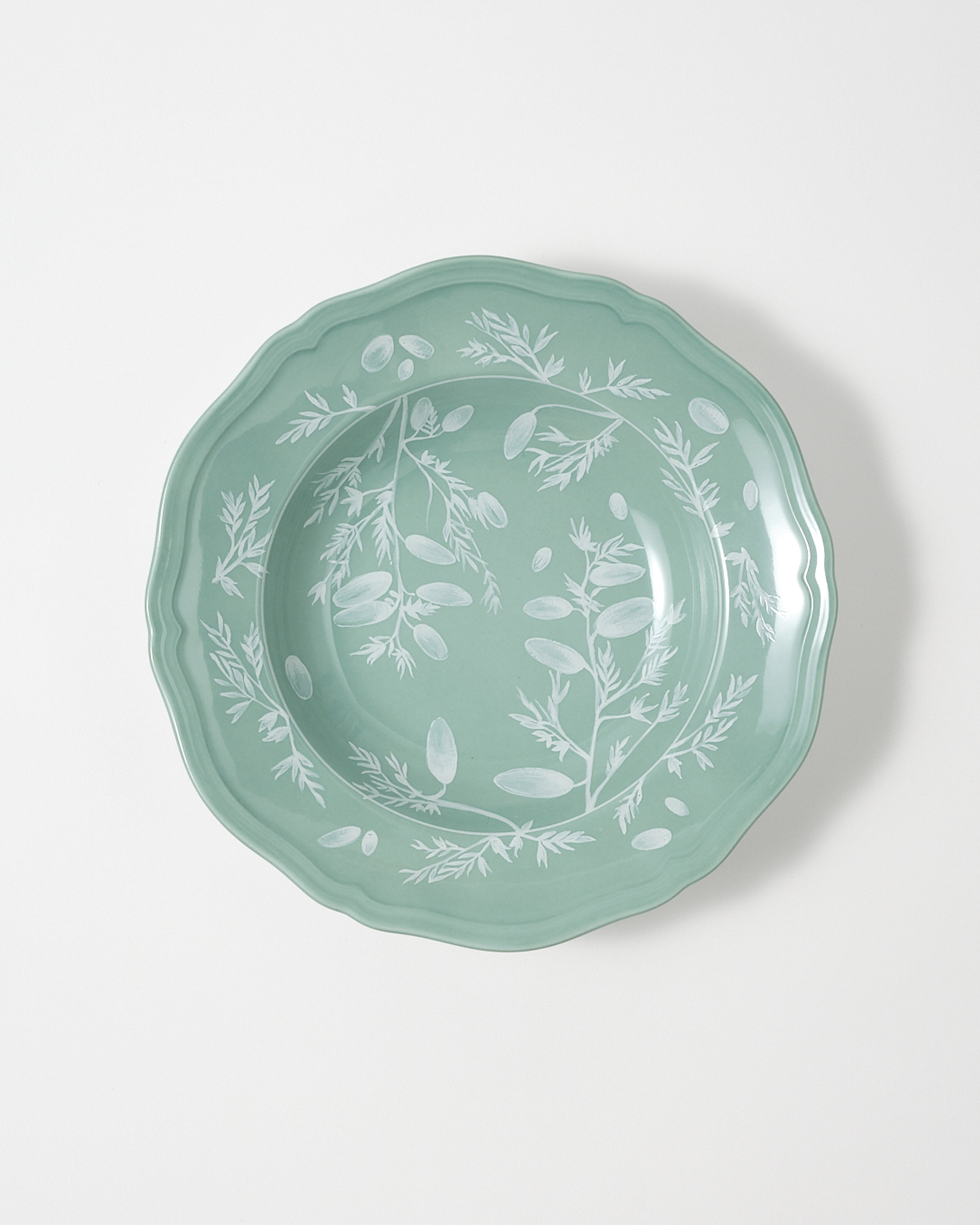Floral Soup Plate Sage Ginori 1735