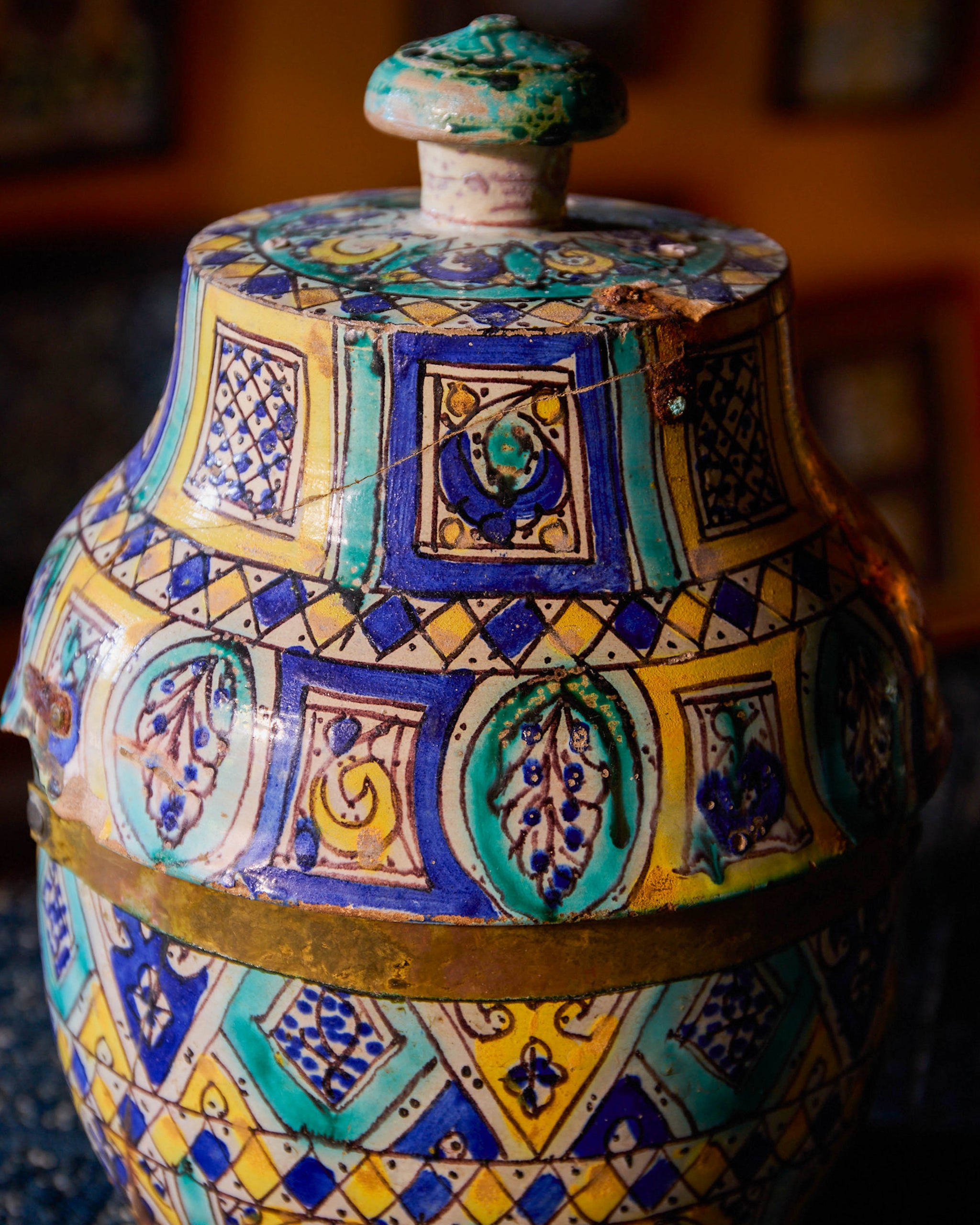 A Polychrome Jobbana Pot With Lid Morocco, 19th Century – Cabana