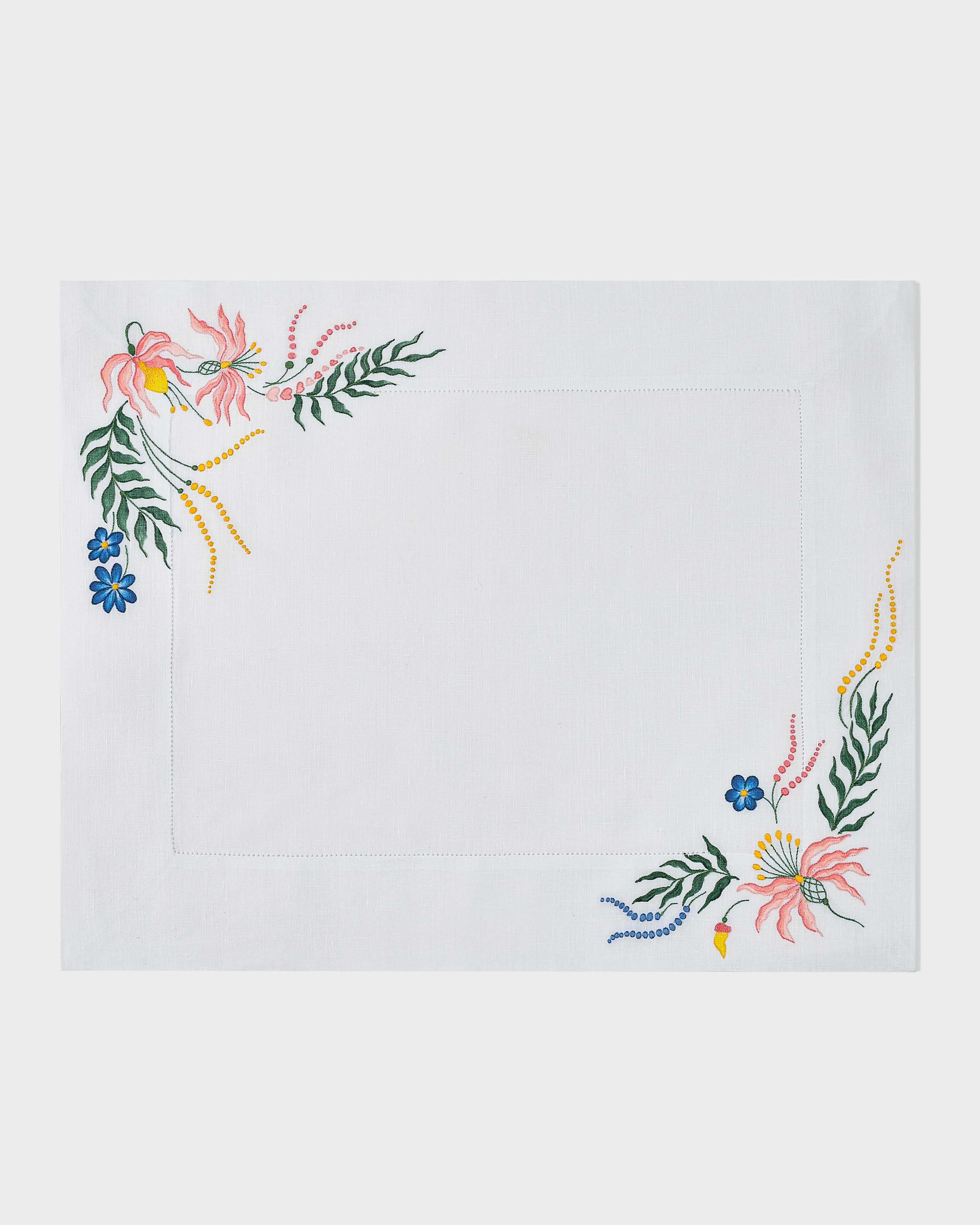 Houria Tazi Zein Hand Painted Linen Placemat