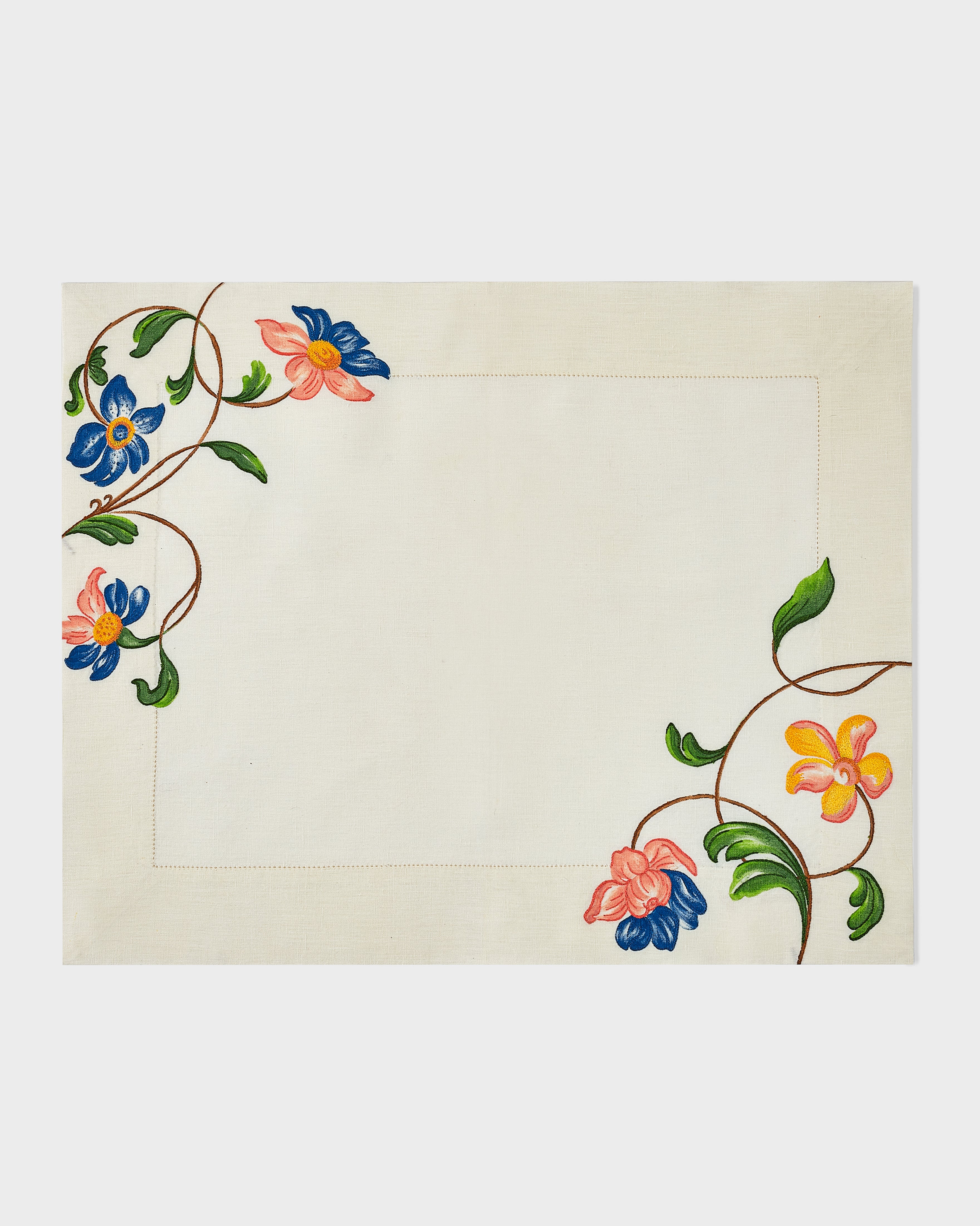 Houria Tazi Olea Hand Painted Linen Placemat