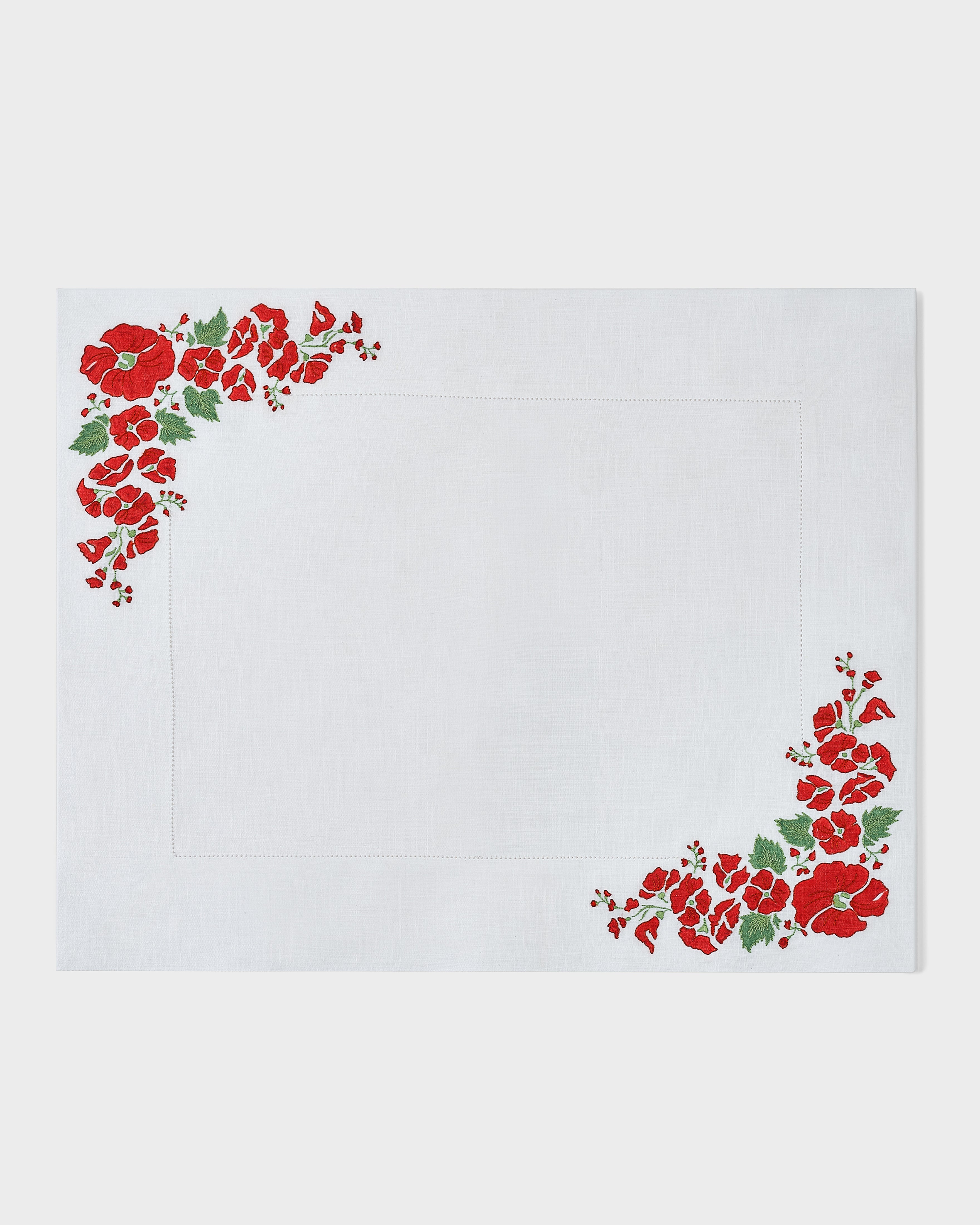 Houria Tazi Poppy Hand Painted Linen Placemat