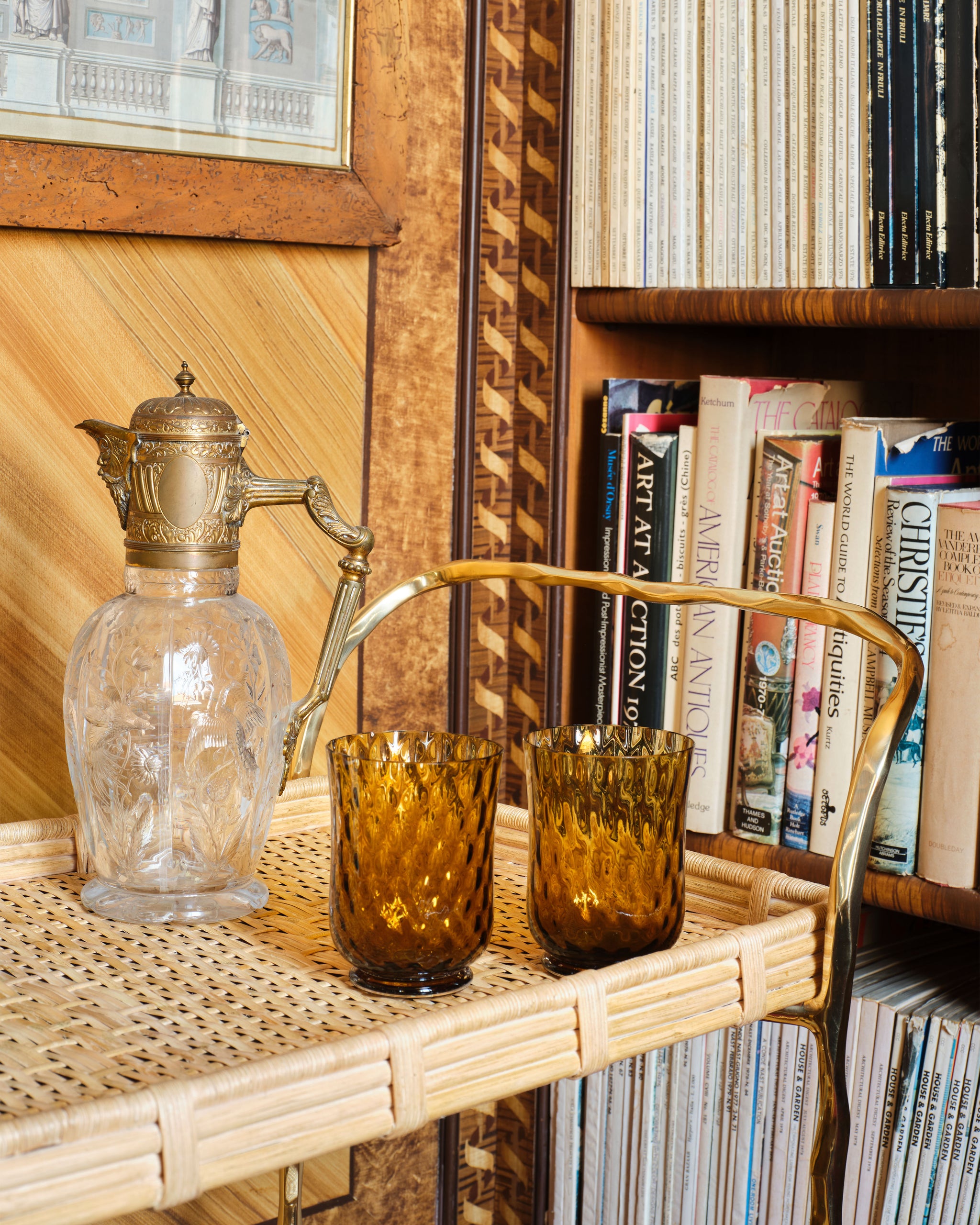 Viya Cane and Brass Bar Cart Pre-Order – Cabana Magazine