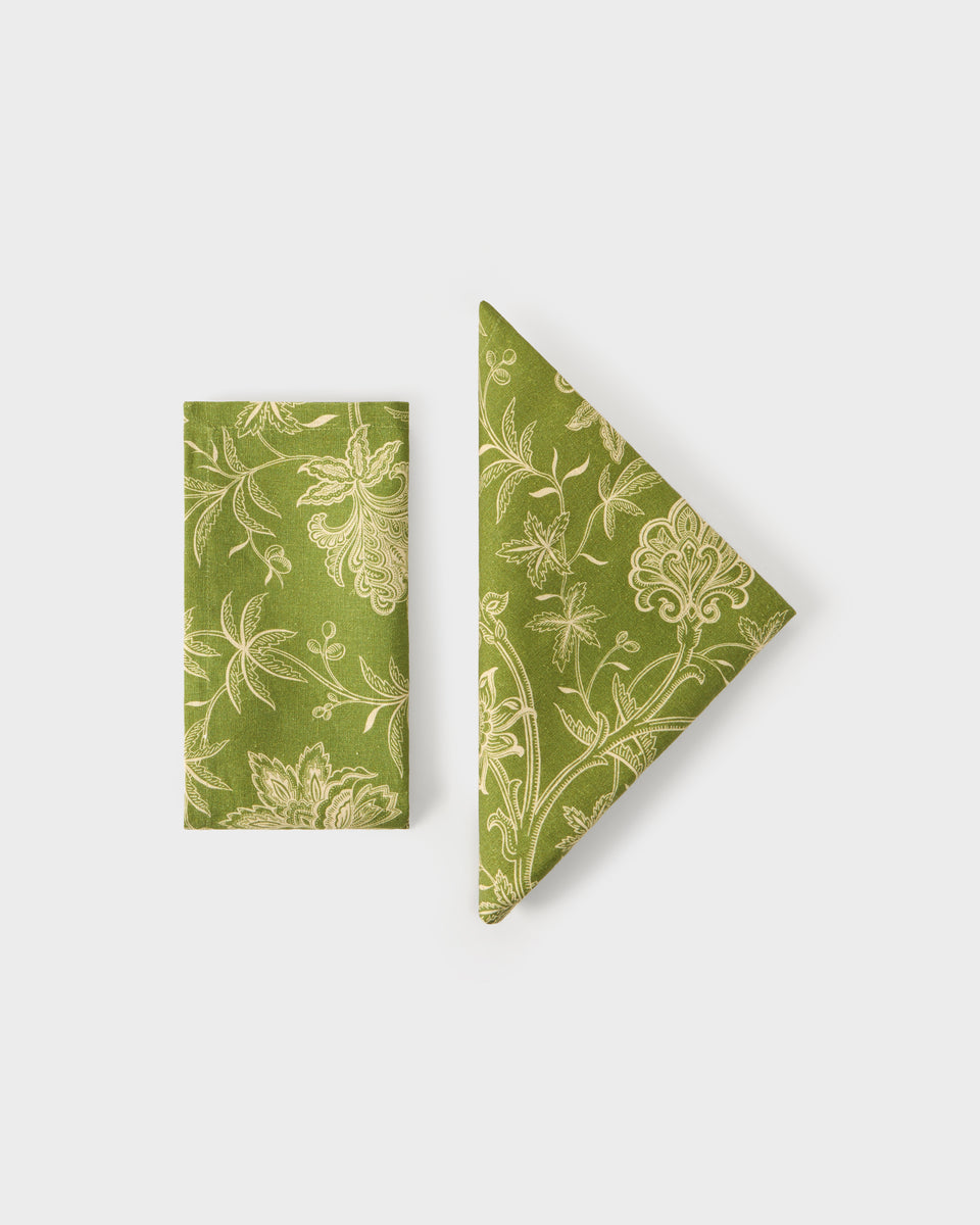 Destree x Cabana Linen Napkins Green, (Set of 4)