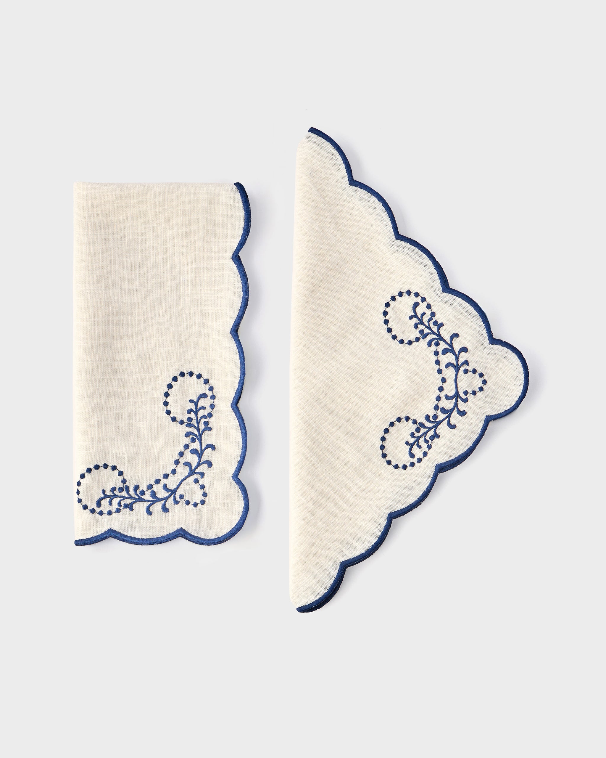 Jackie Embroidered Napkin, Blue – Cabana Magazine
