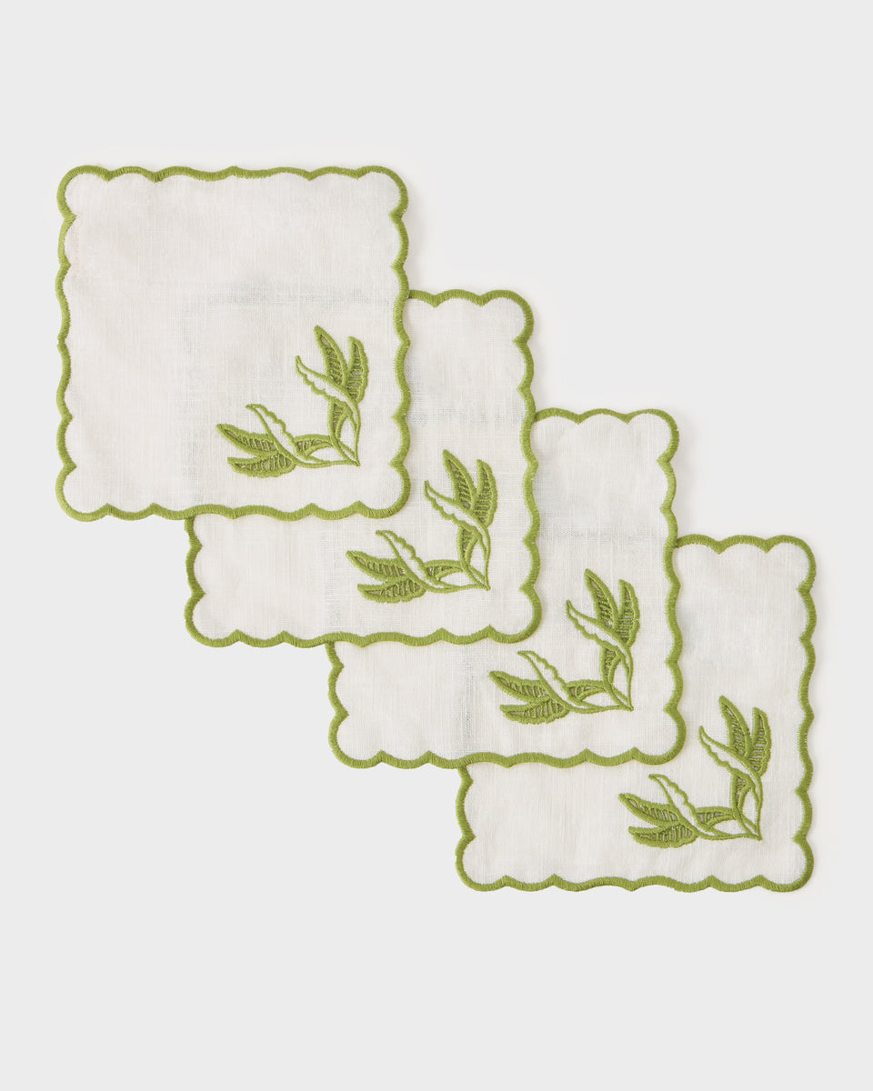 Destree x Cabana Embroidered Cocktail Napkins (Set of 4)
