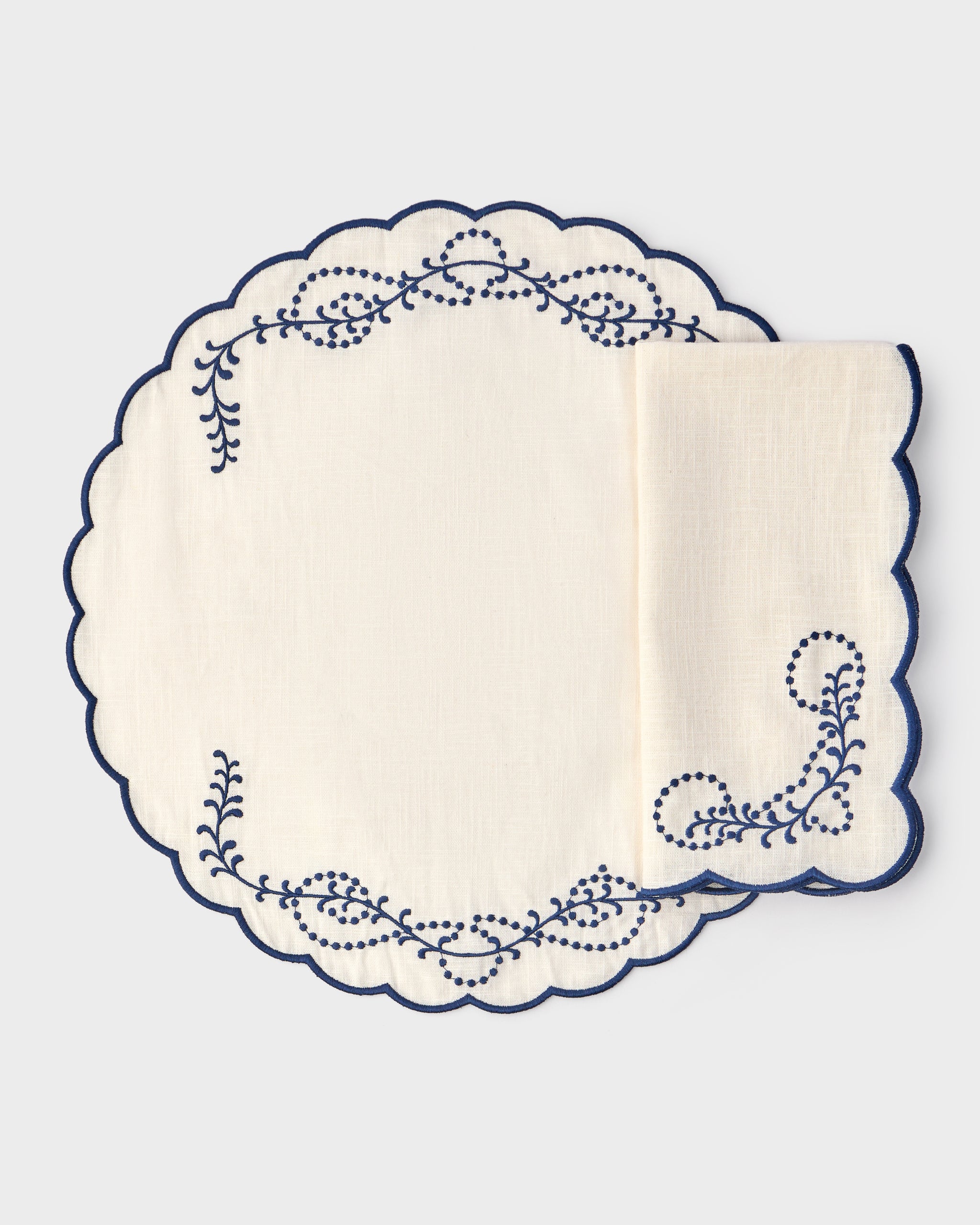 Jackie Embroidered Napkin, Blue – Cabana Magazine