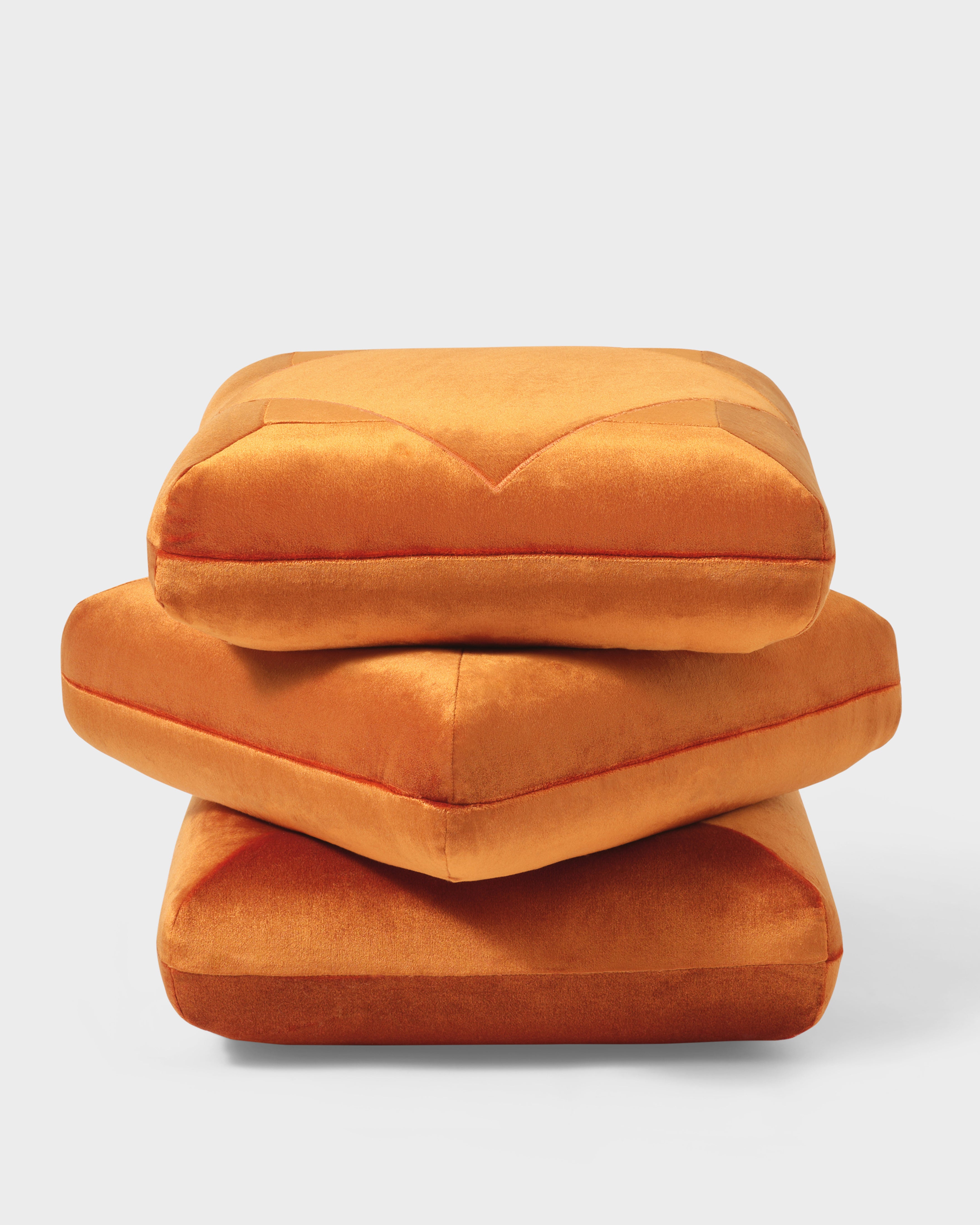 Velvet Pouf Pumpkin
