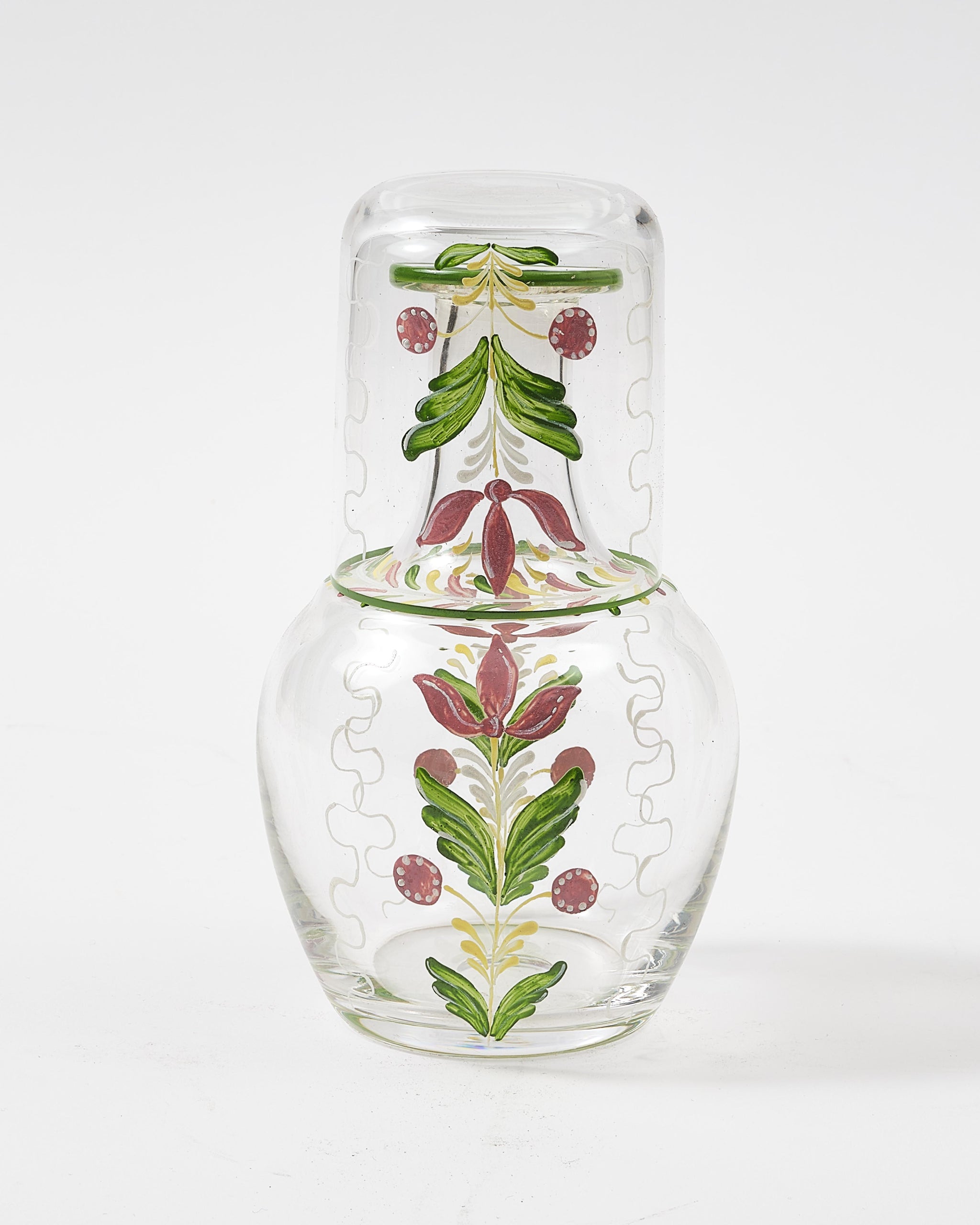 ★SALE★イタリア★T.MURANO GLASS★ガラス★手描き絵付★花瓶★ MuranoGlassBedsideSet_0015_Cab