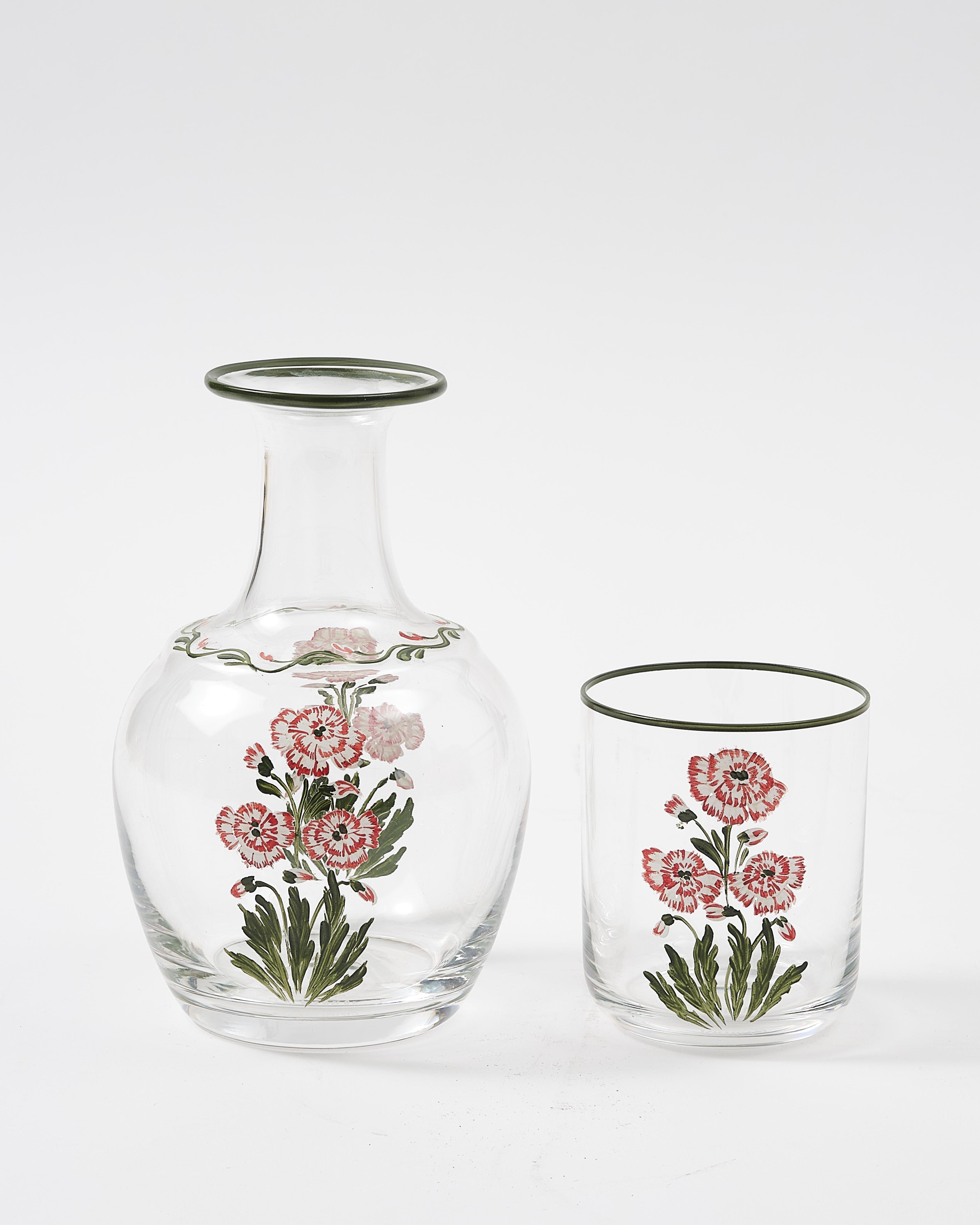 Murano Garofano Hand Painted Bedside Set