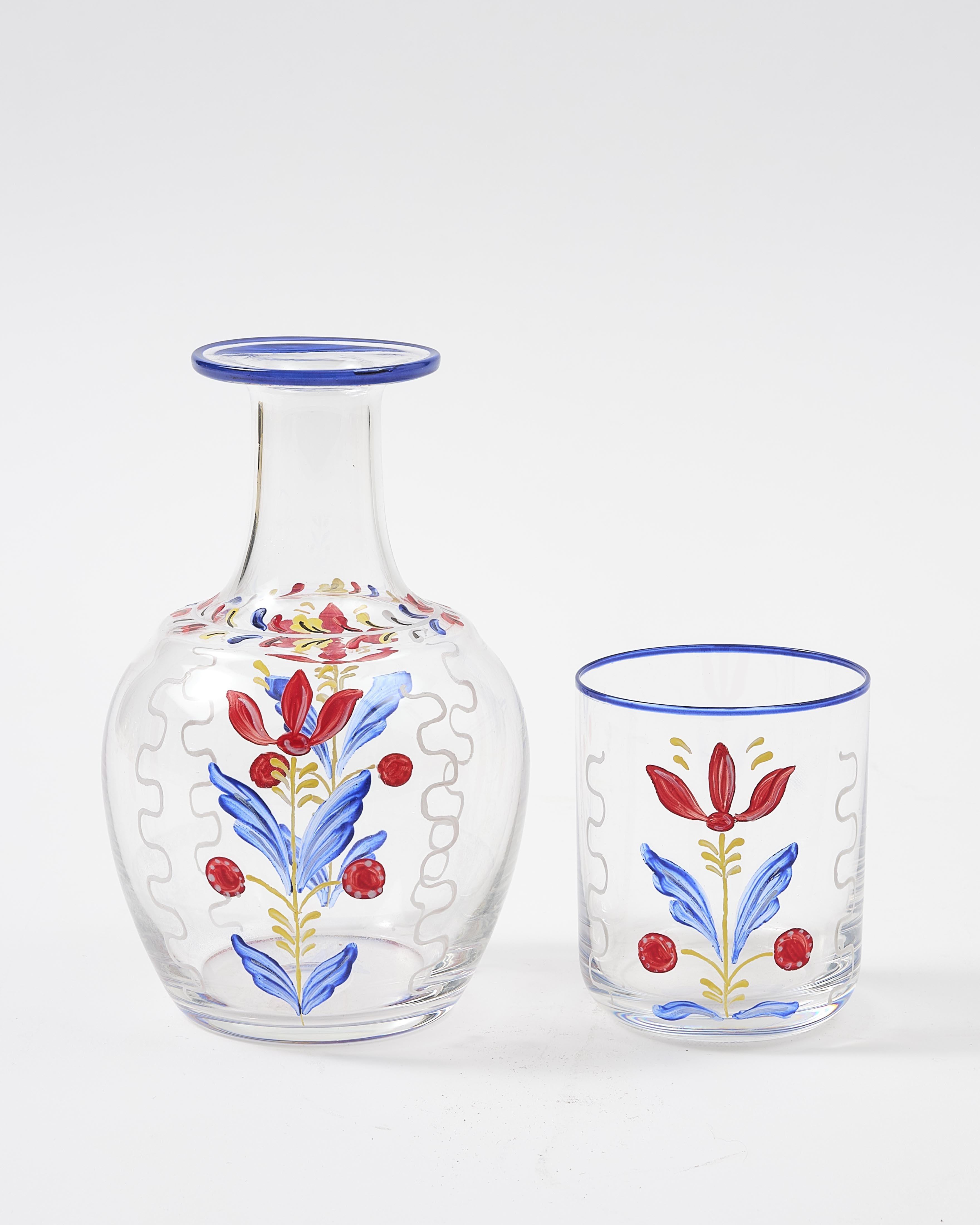 Murano Bucaneve Hand Painted Bedside Set