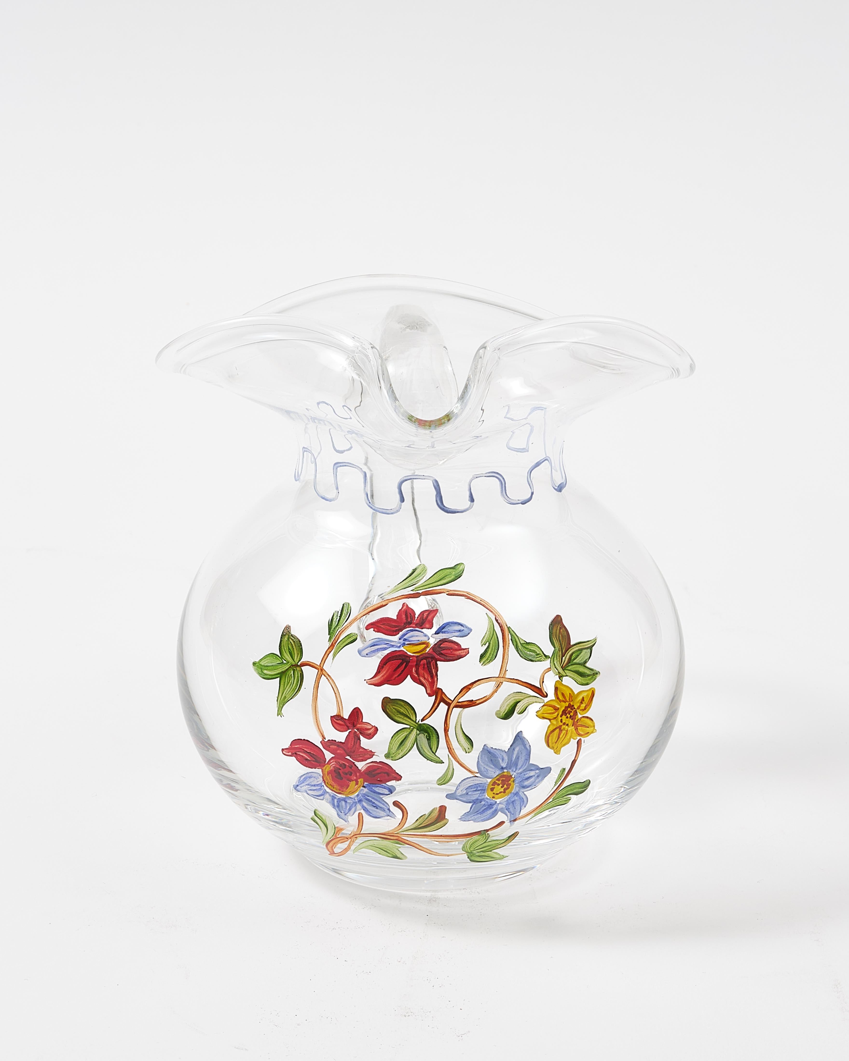 Murano Cornucopia Hand Painted Jug