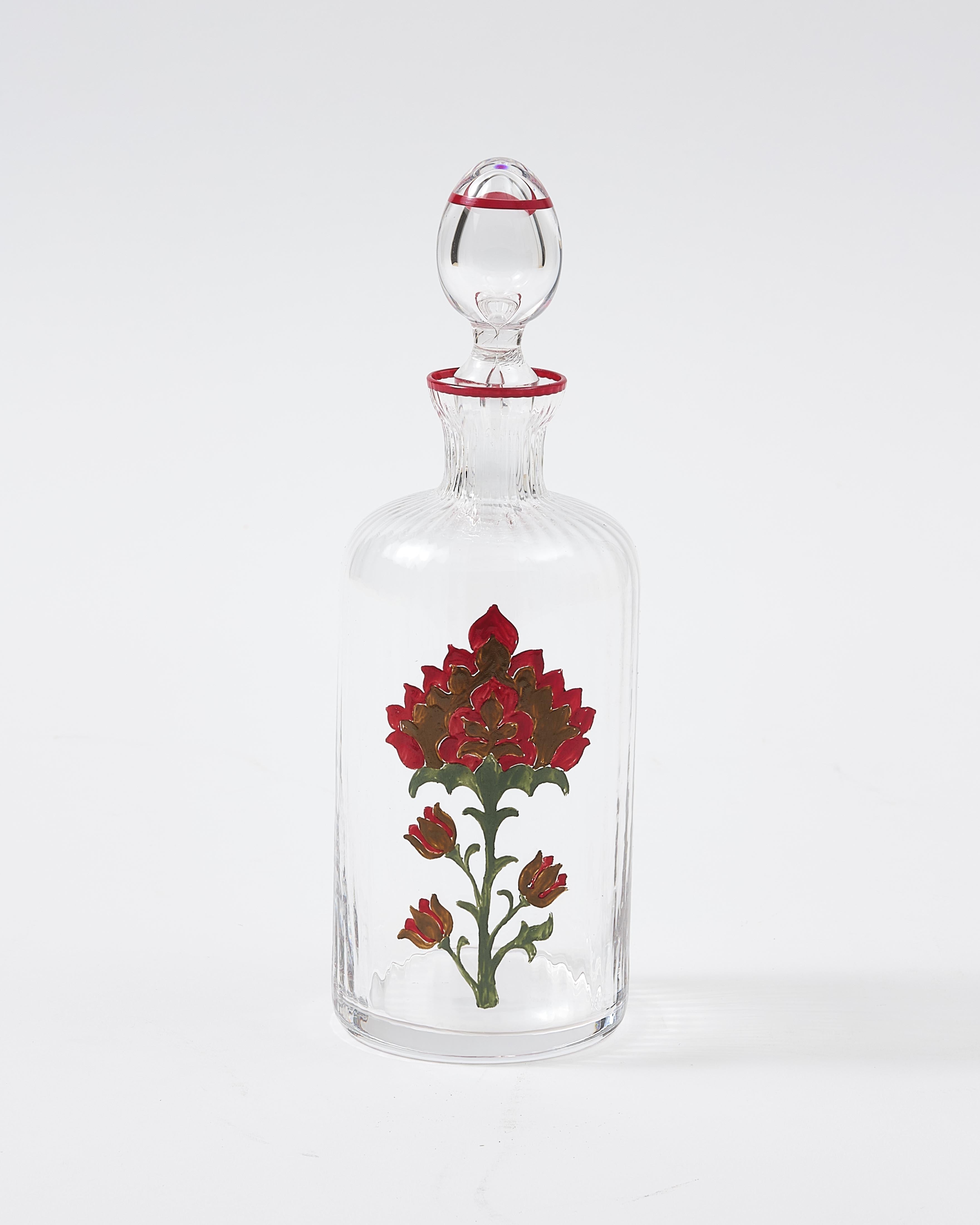Murano Thistle Hand Painted Garofalo Bottle