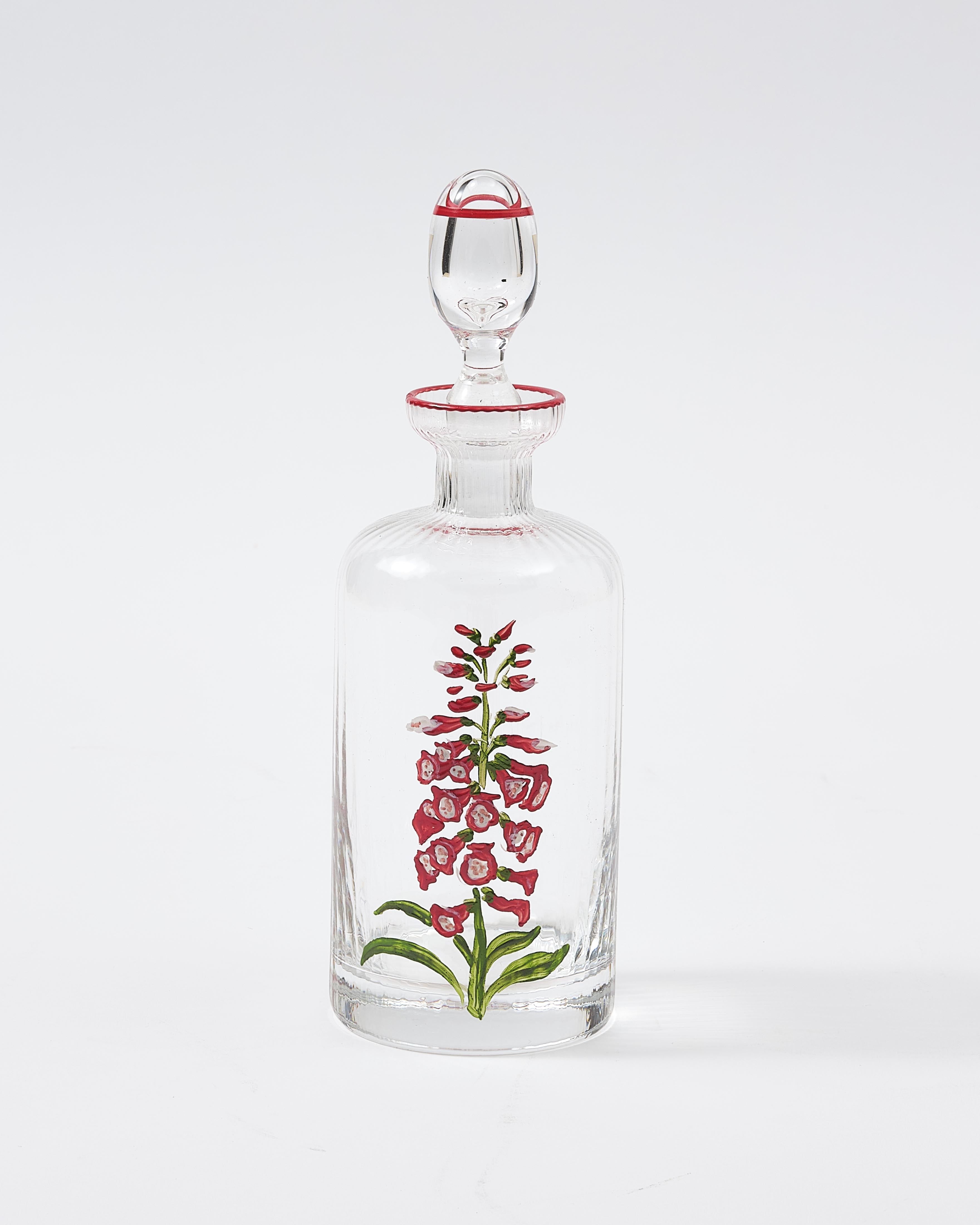Murano Fuchsia Hand Painted Oil Bottle
