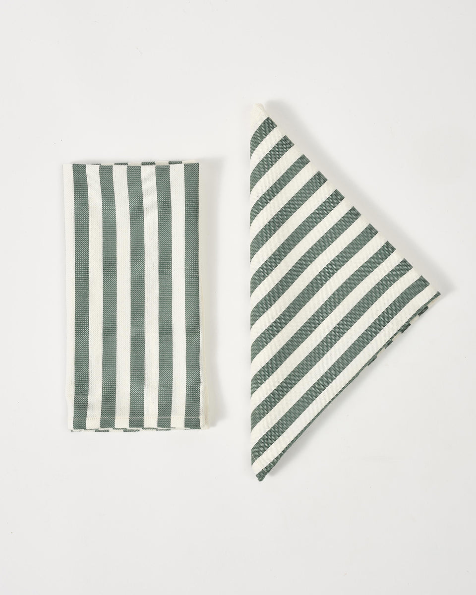 Vera Stripe Napkins, Green (Set of 2)