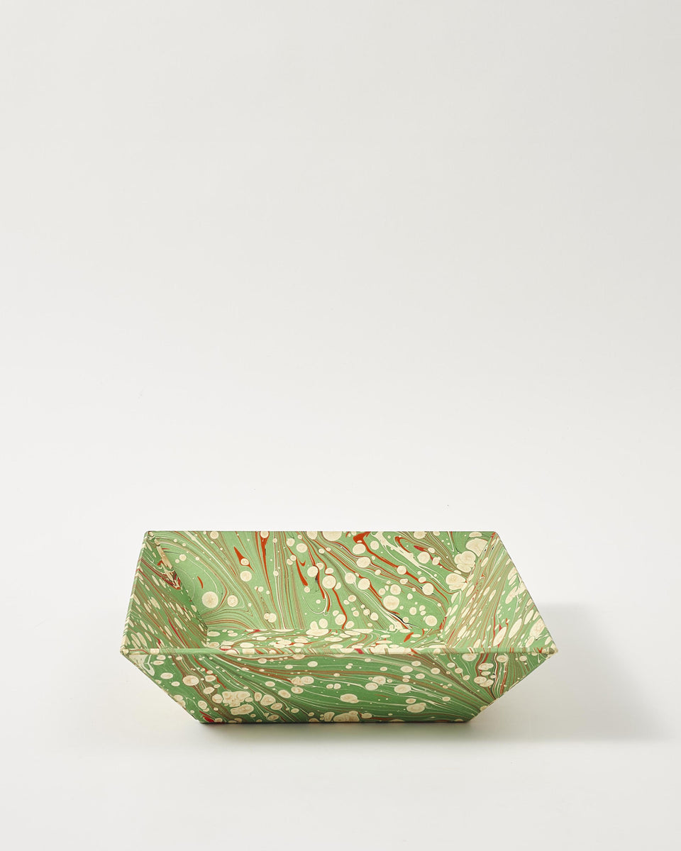 Marbled Vide Poche Large Tray, Green