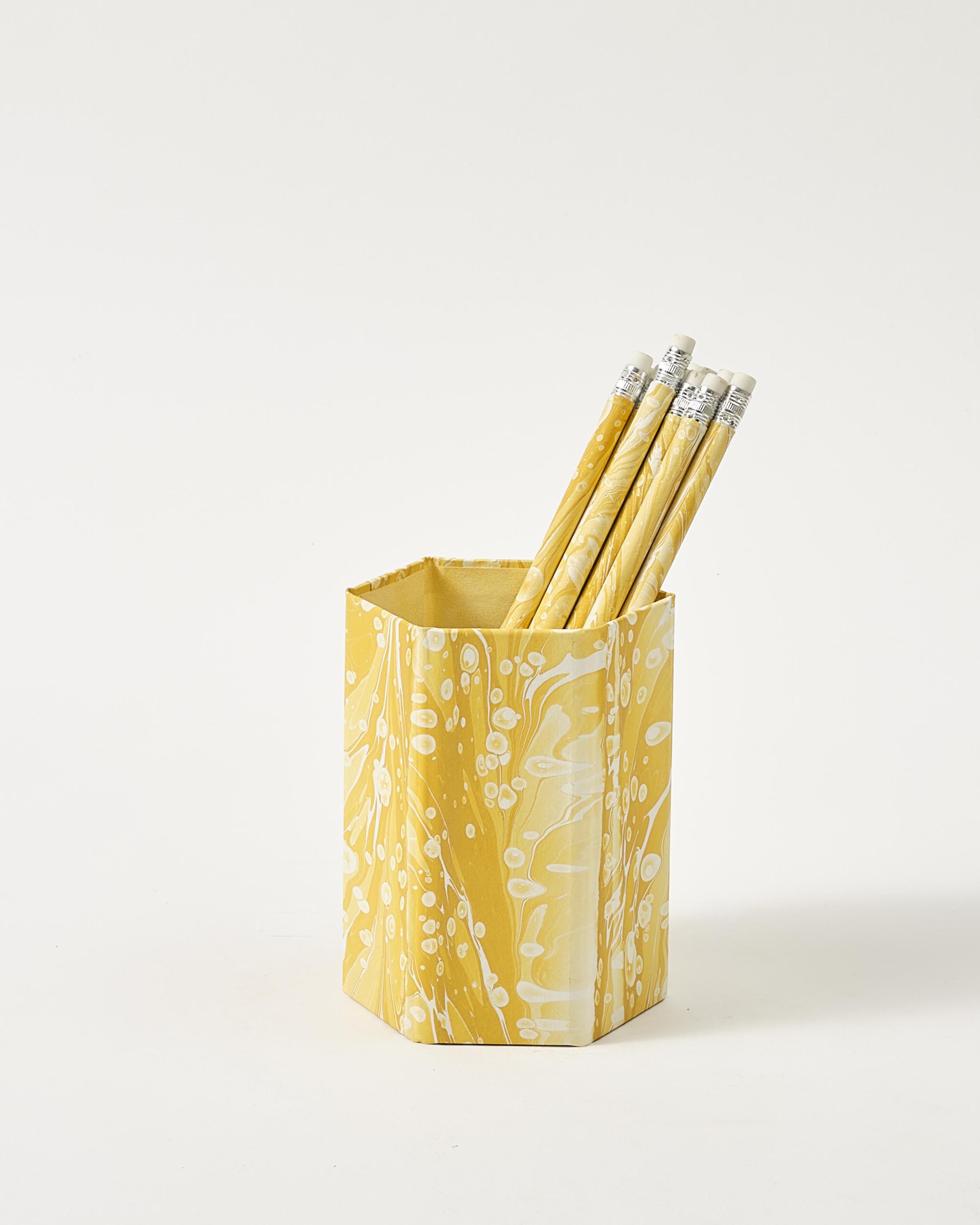 Marbled Pencil Holder Set