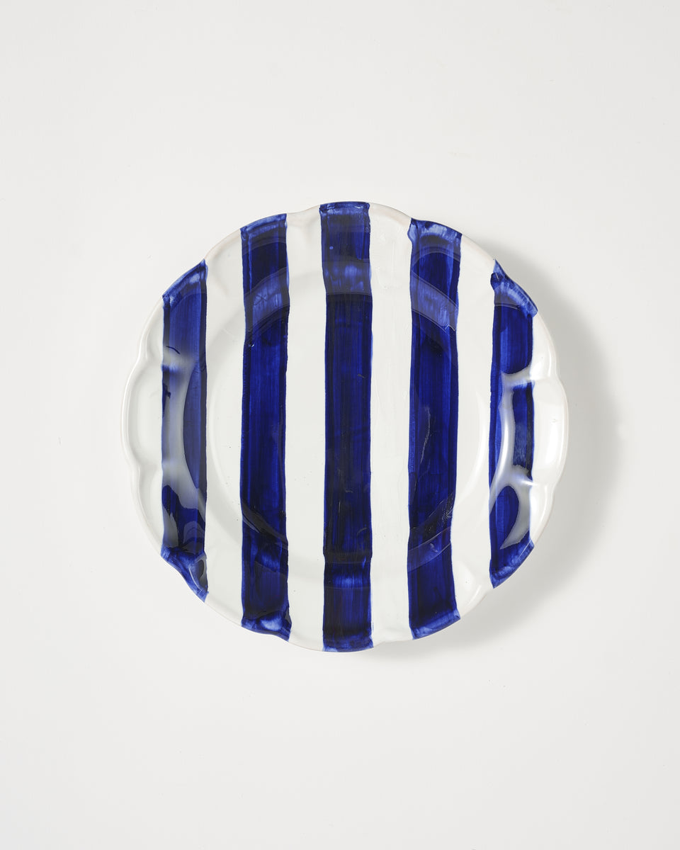Righe Dessert Plate Blue