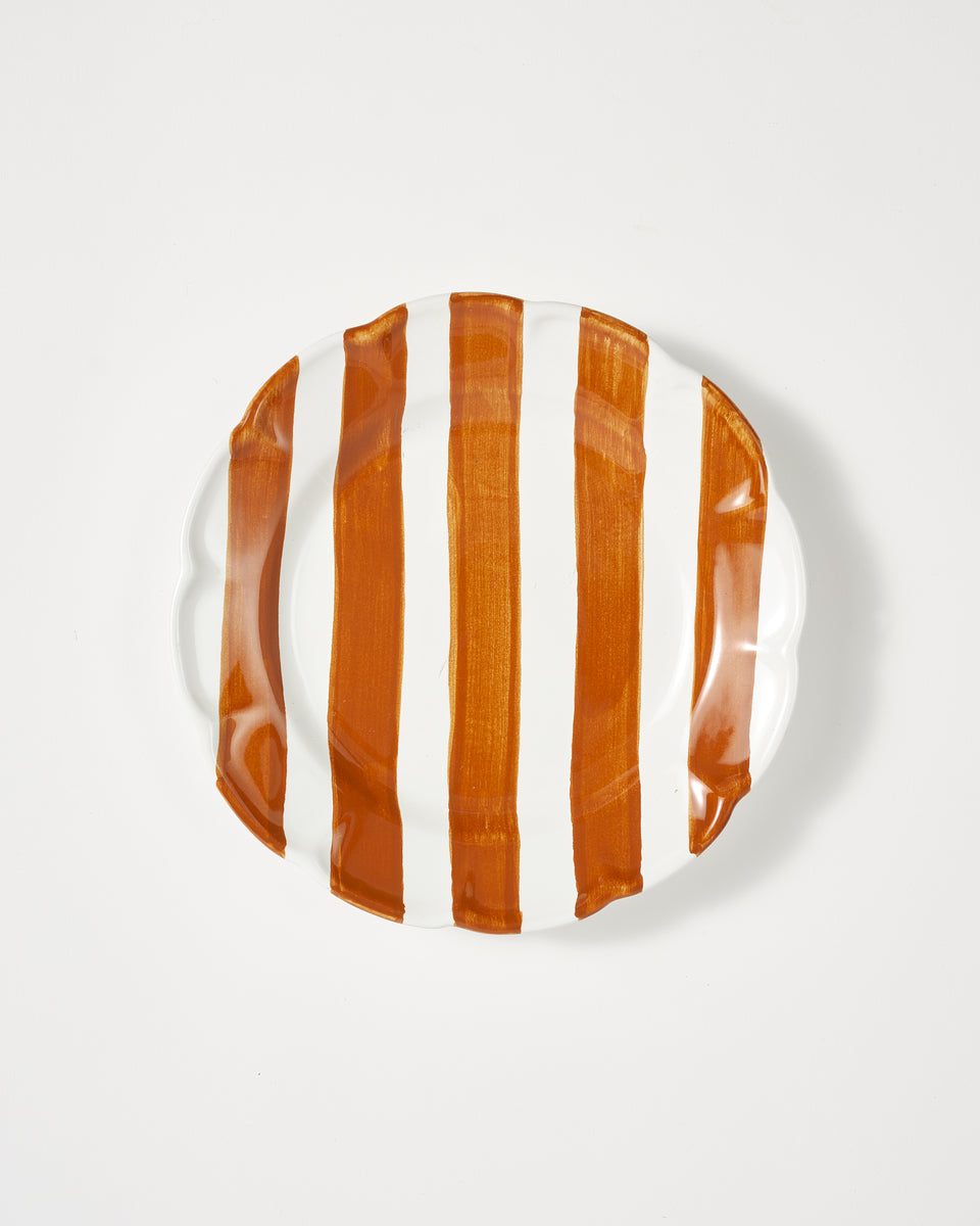 Righe Dessert Plate Orange