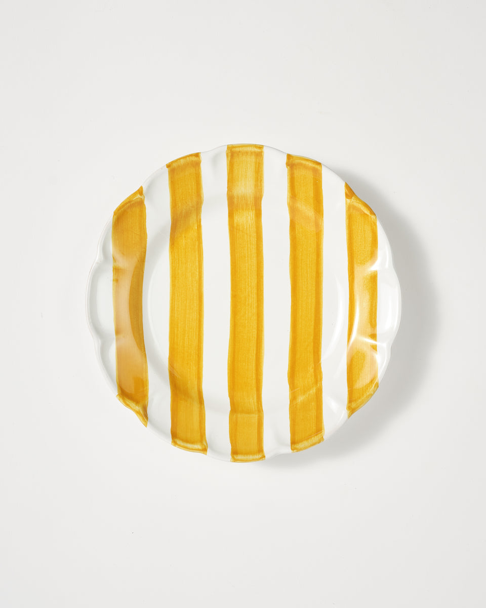 Righe Dessert Plate Yellow