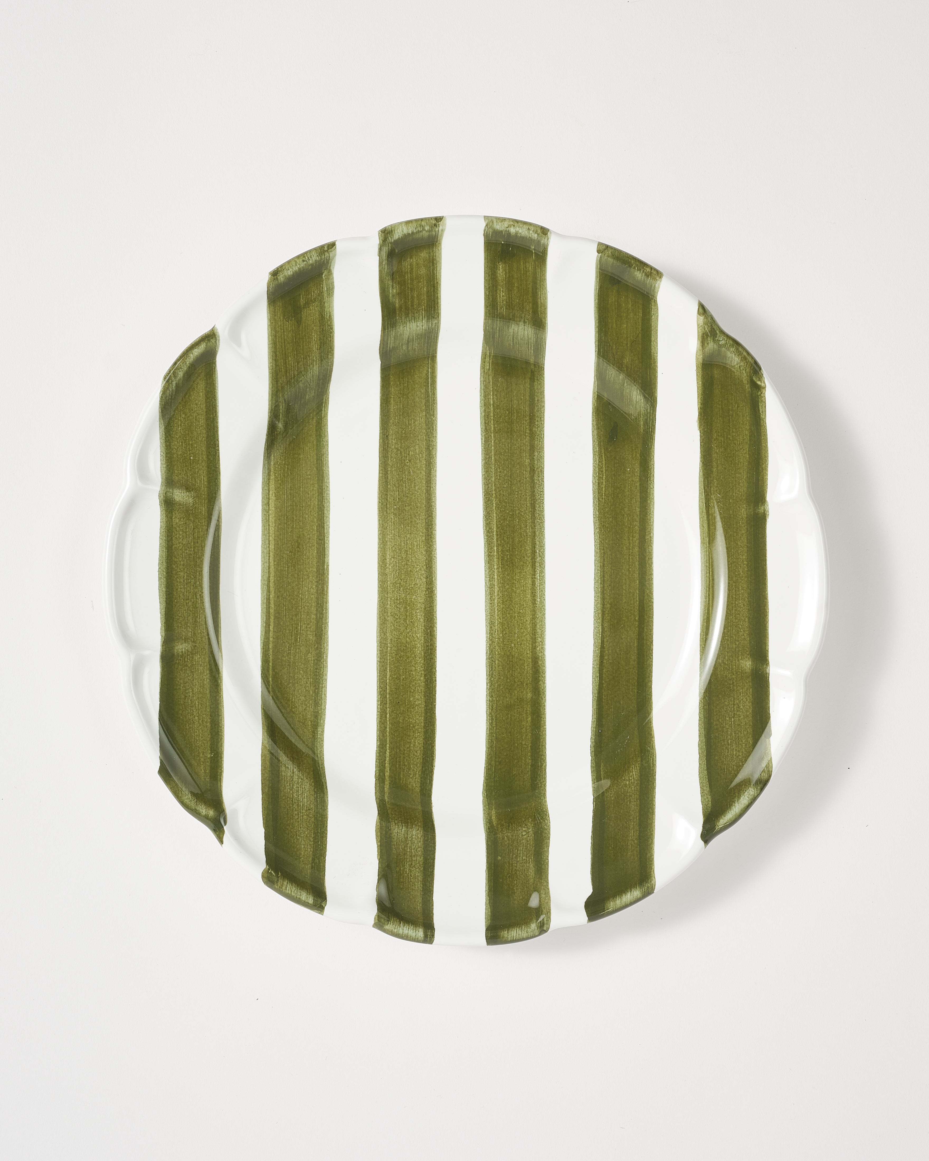 Righe Dinner Plate, Green