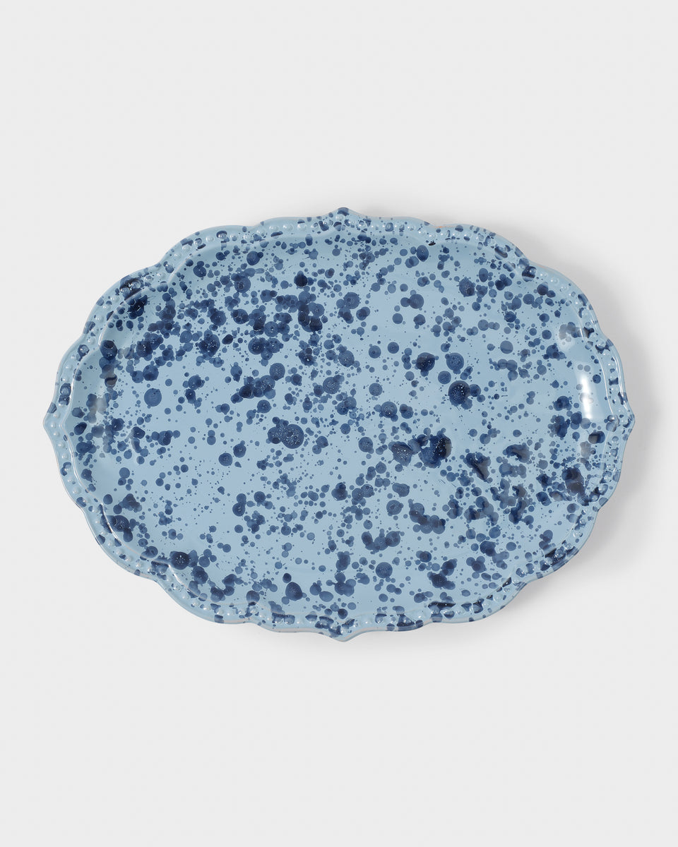 Speckled Serving Plate, Blue