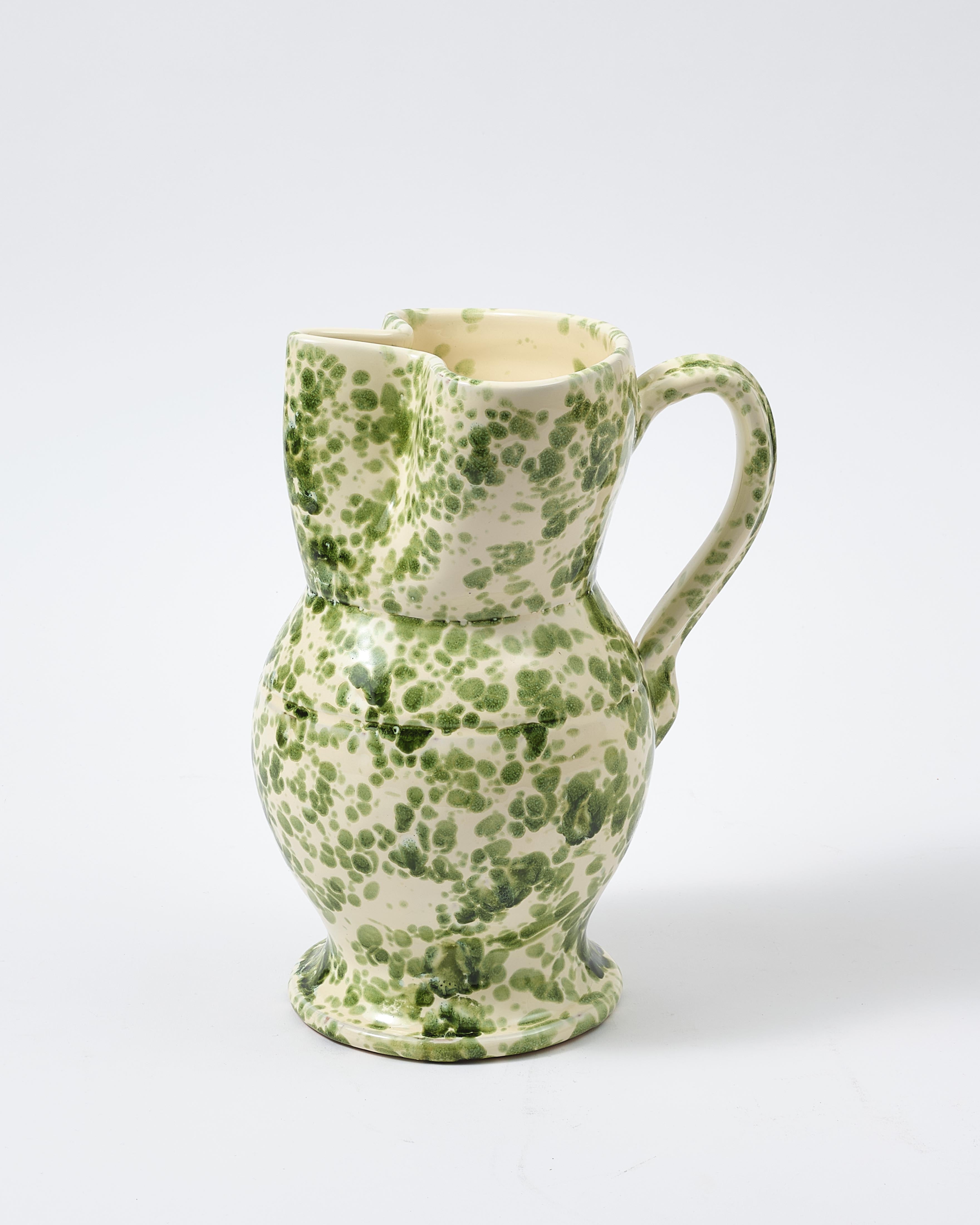 Speckled Pitcher, Green and White