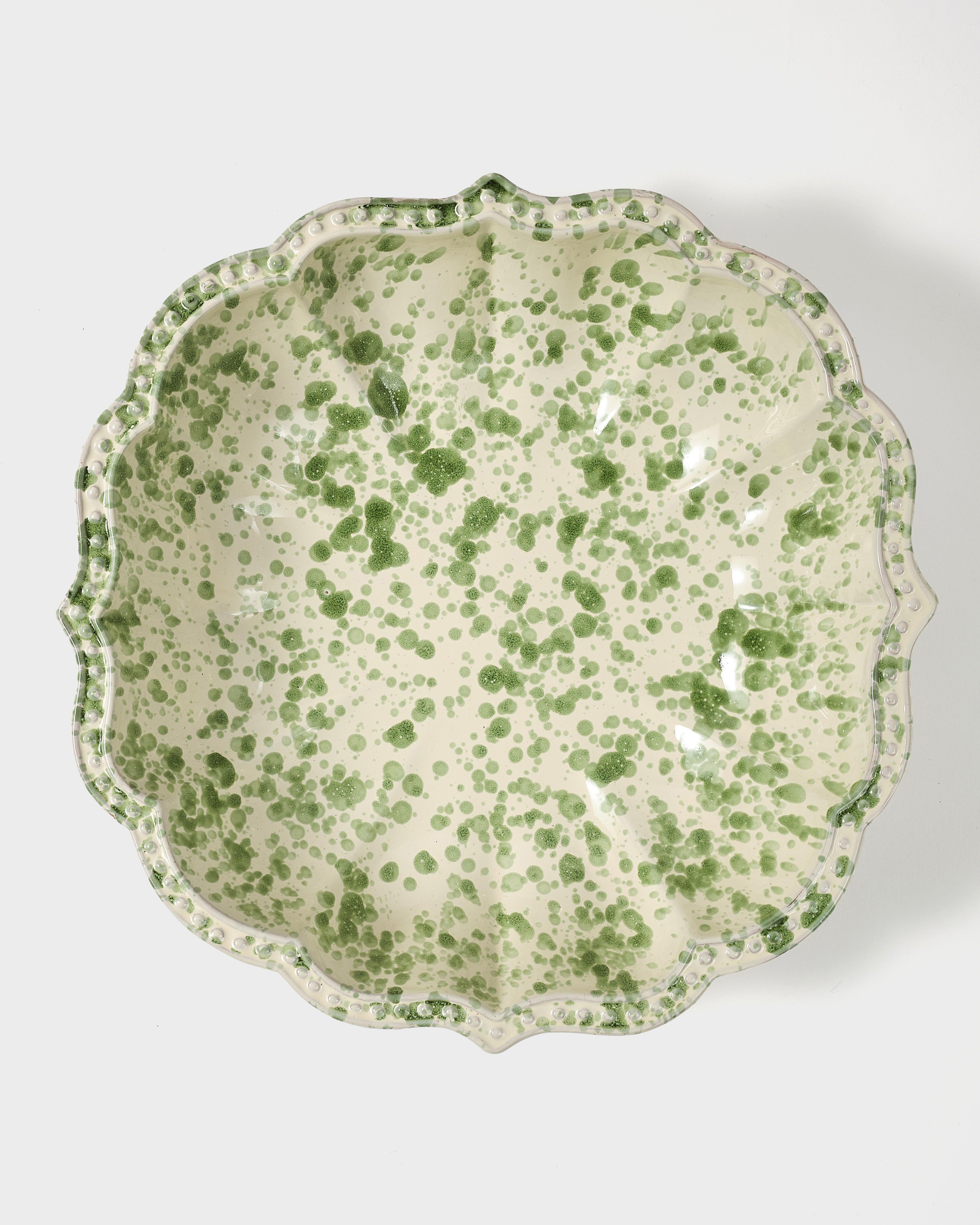 Speckled Serving Bowl Green